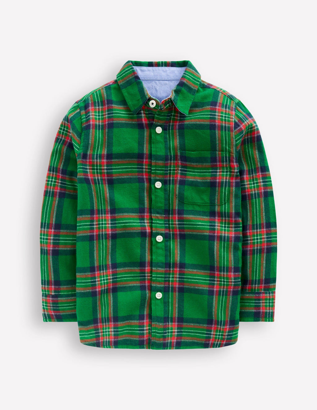 Cosy Cotton Check Shirt-Green Check