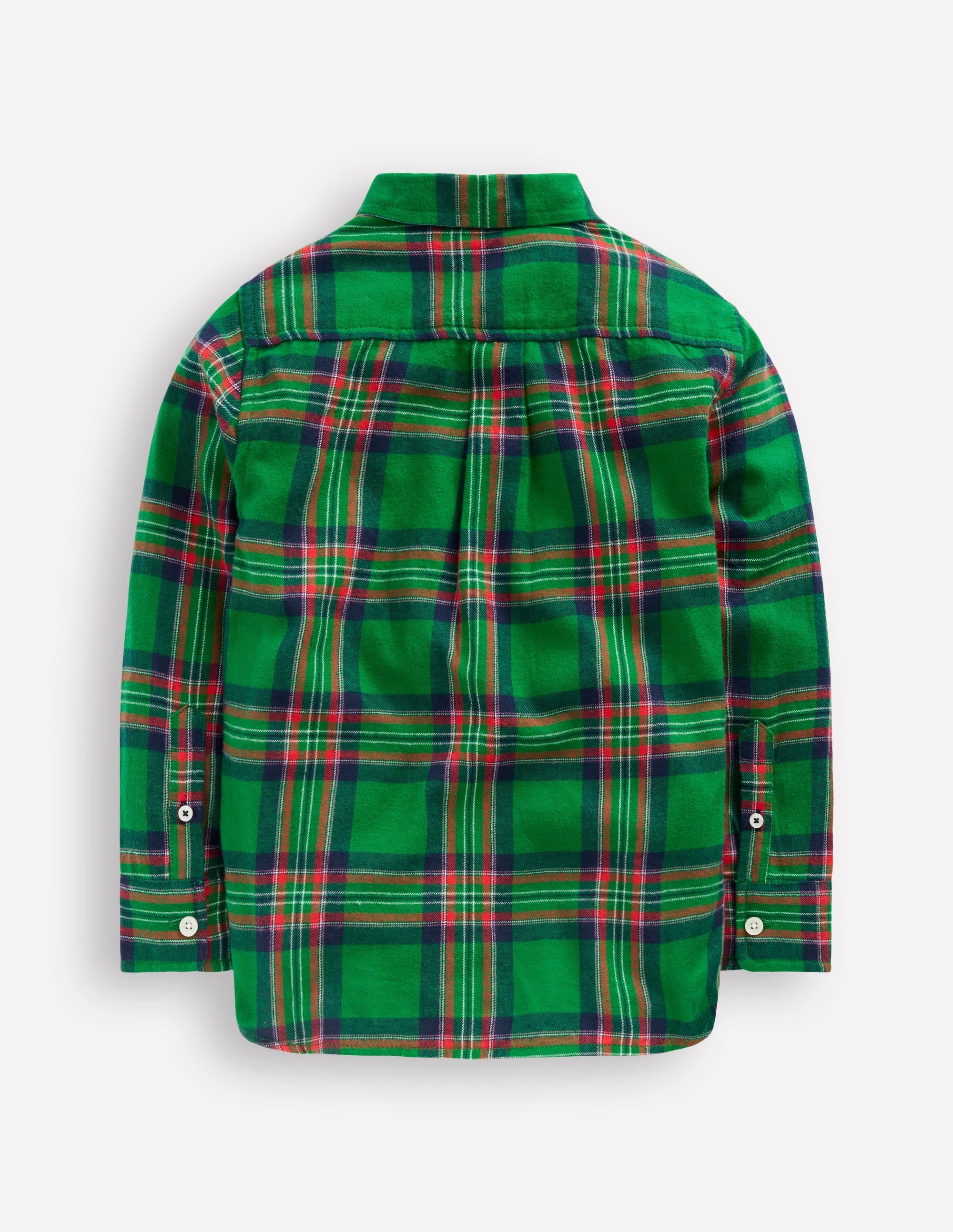 Cosy Cotton Check Shirt-Green Check