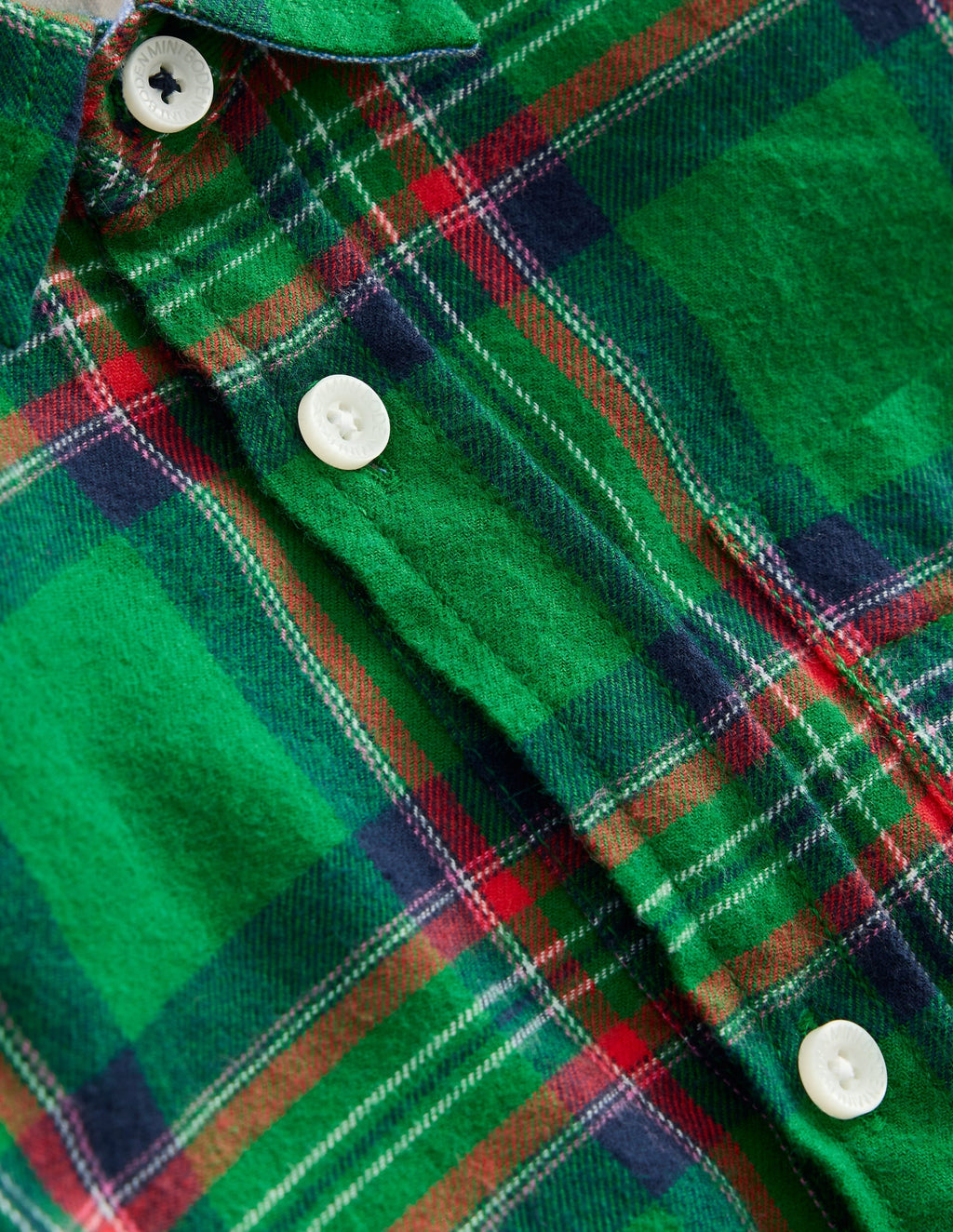 Cosy Cotton Check Shirt-Green Check