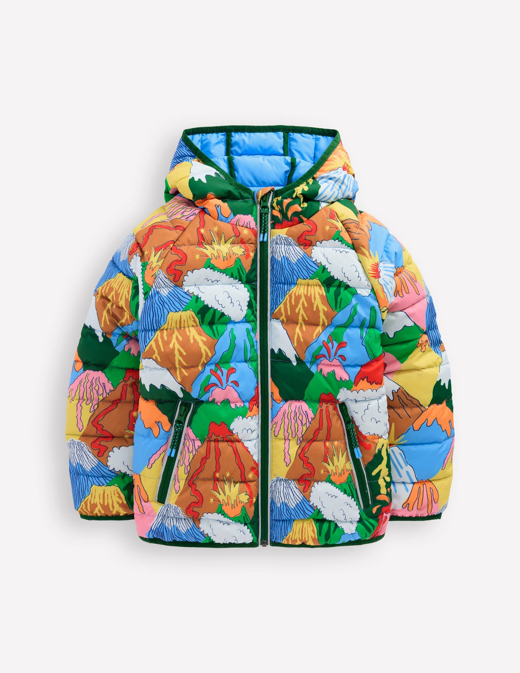 Pack-away Padded Jacket-Multi Volcanoes