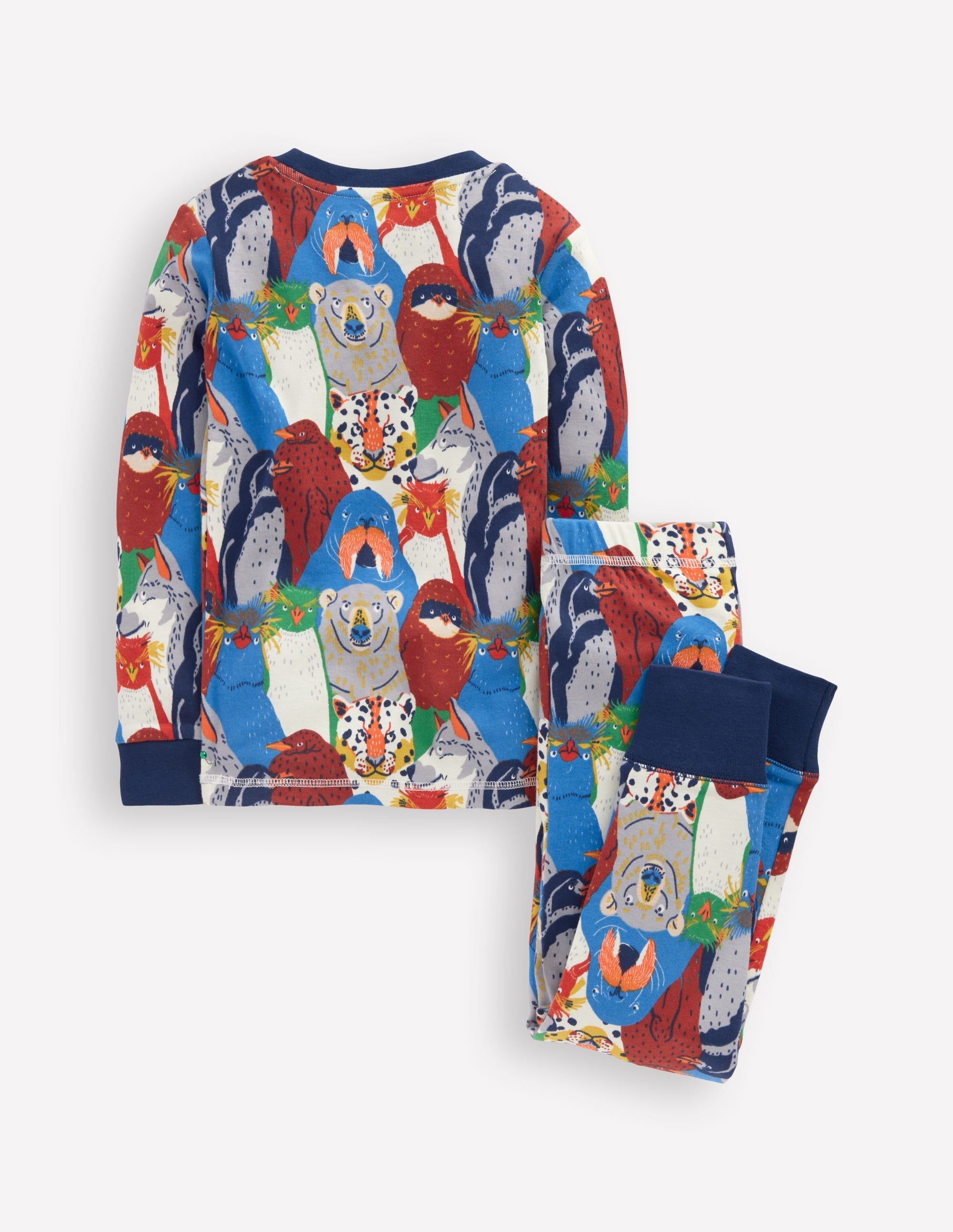Snug Long John Pajamas-Multi Arctic Audience