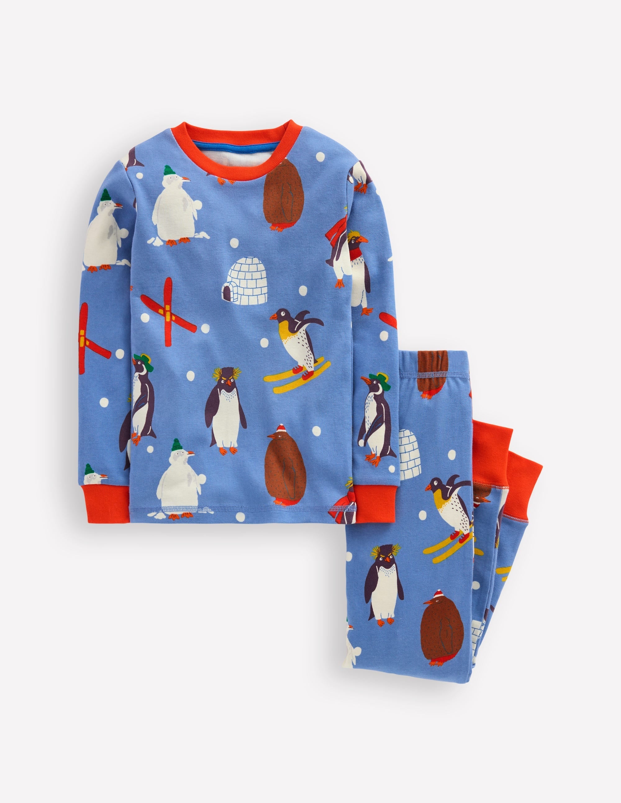 Snug Glow-In-The-Dark Pajamas-Blue Penguins