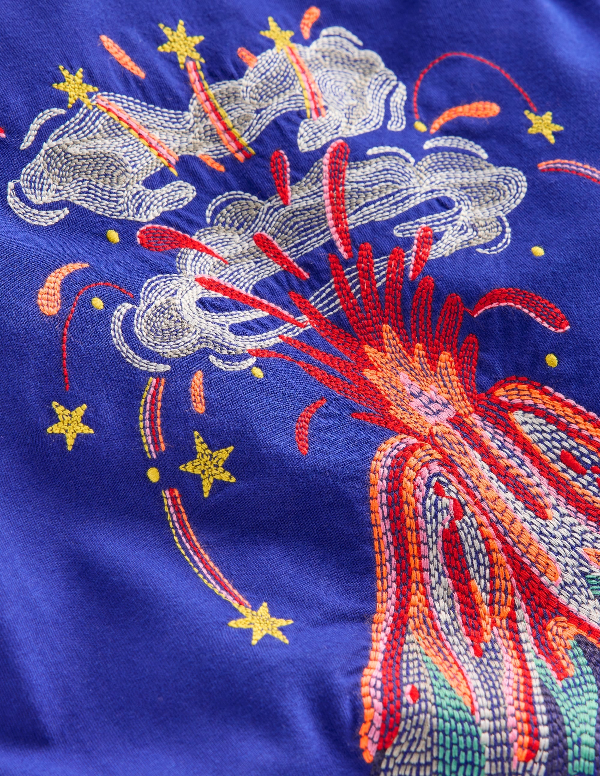 Longsleeve Superstitch T-shirt-Multi Volcanoes