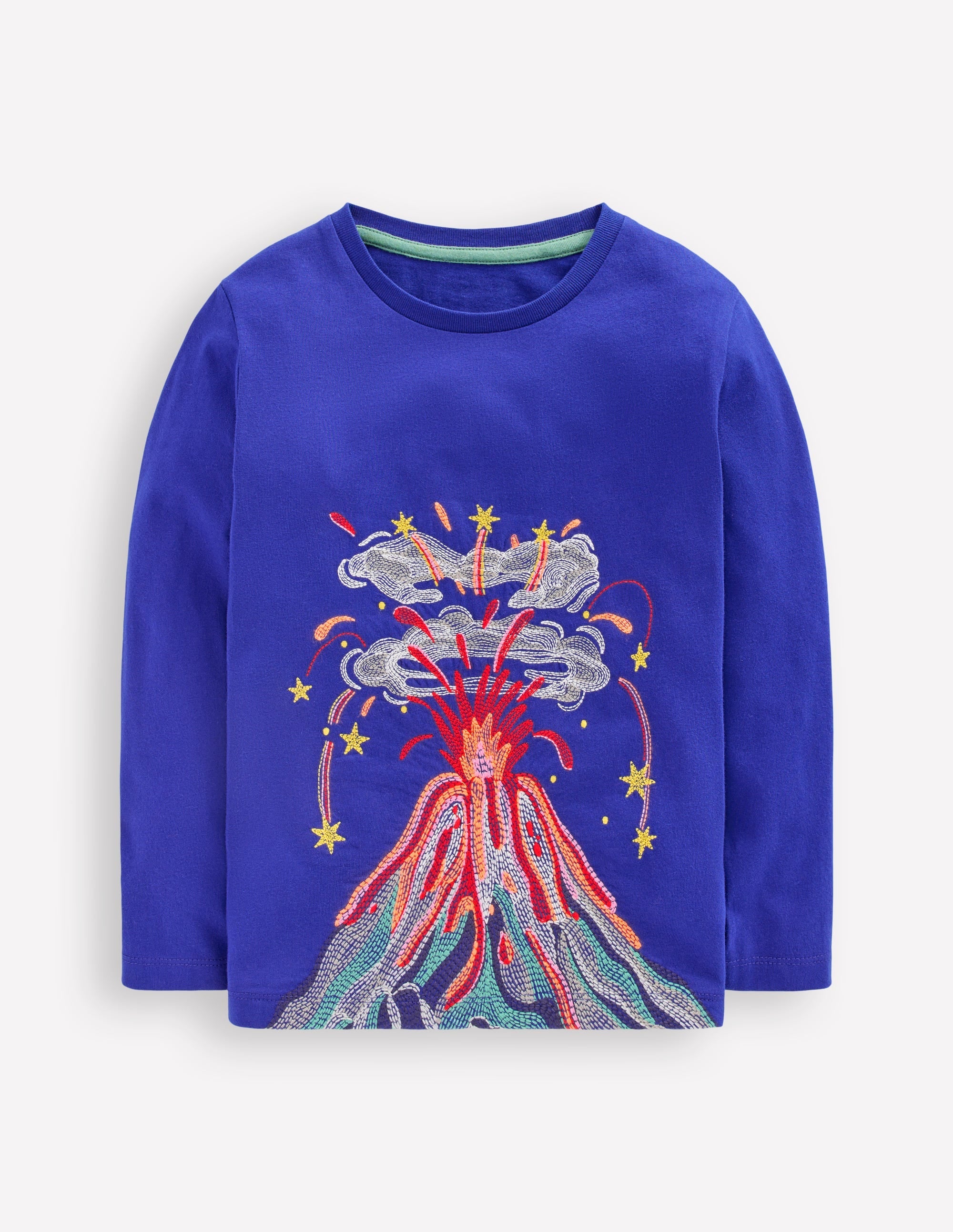 Longsleeve Superstitch T-shirt-Multi Volcanoes
