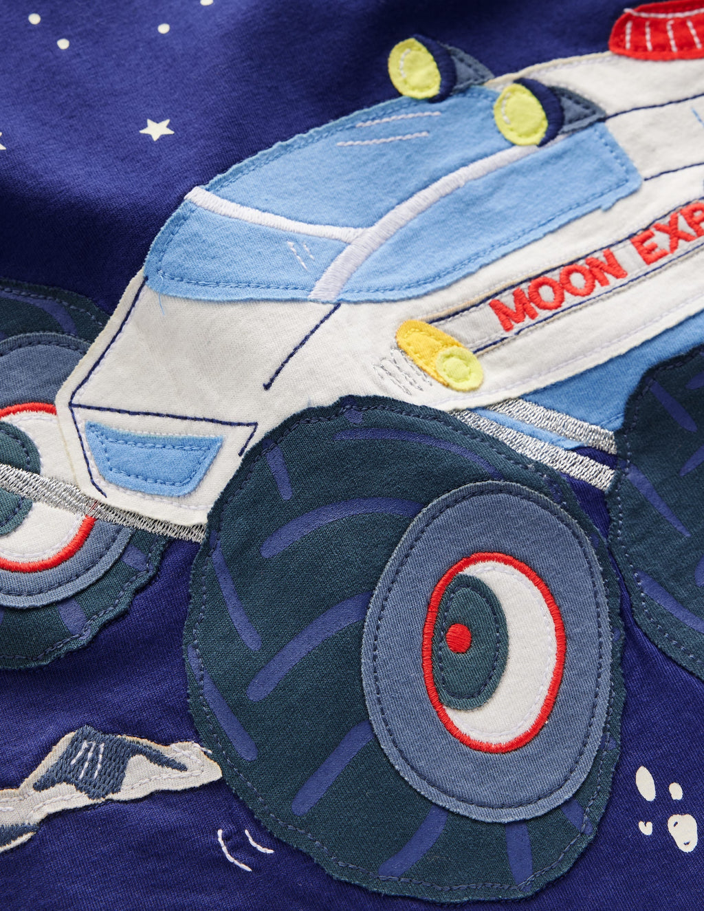 Long Sleeve Appliqué T-shirt-Twilight Blue Moon Explorer