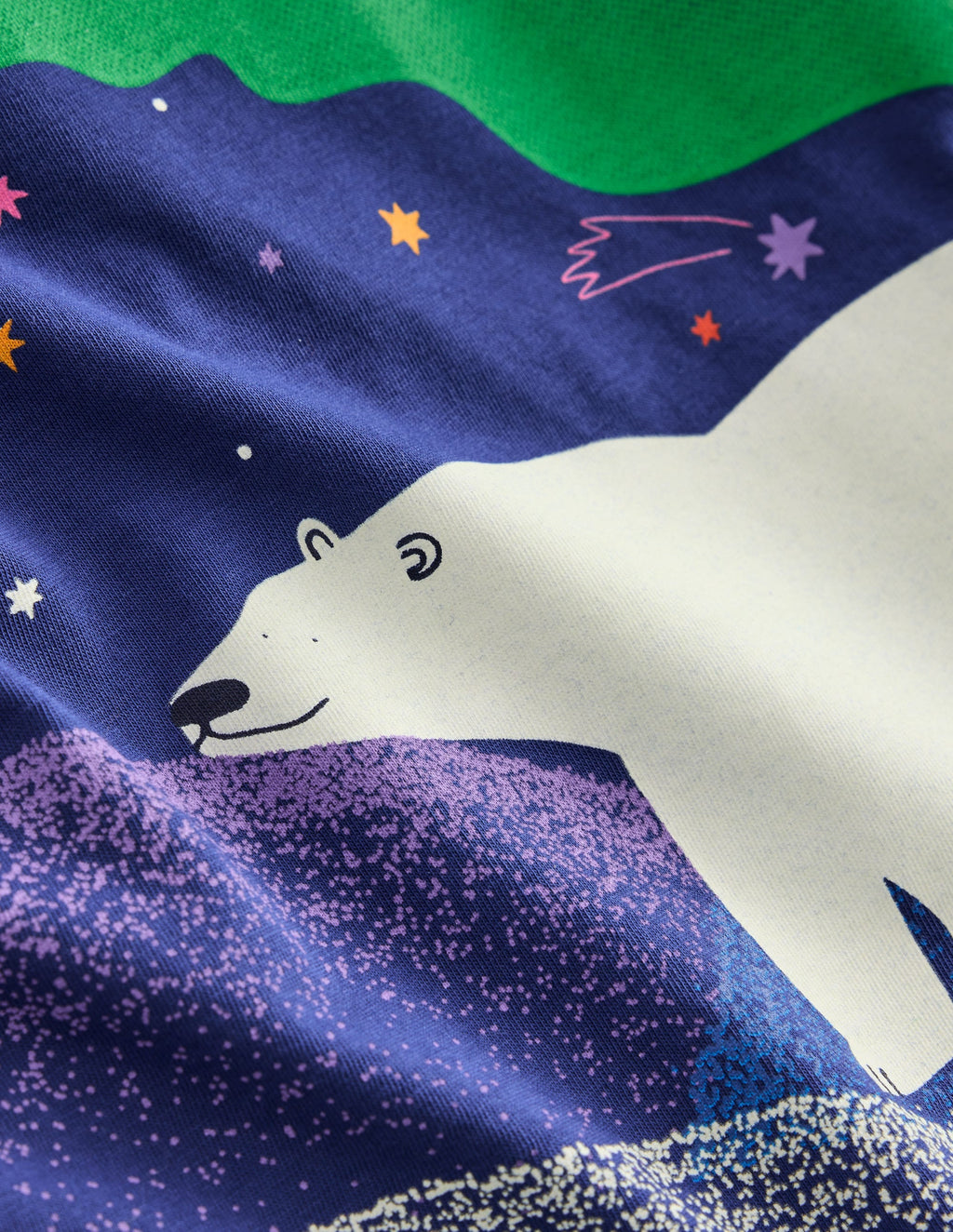 Long Sleeve Glow T-shirt-Twilight Blue Northern Lights