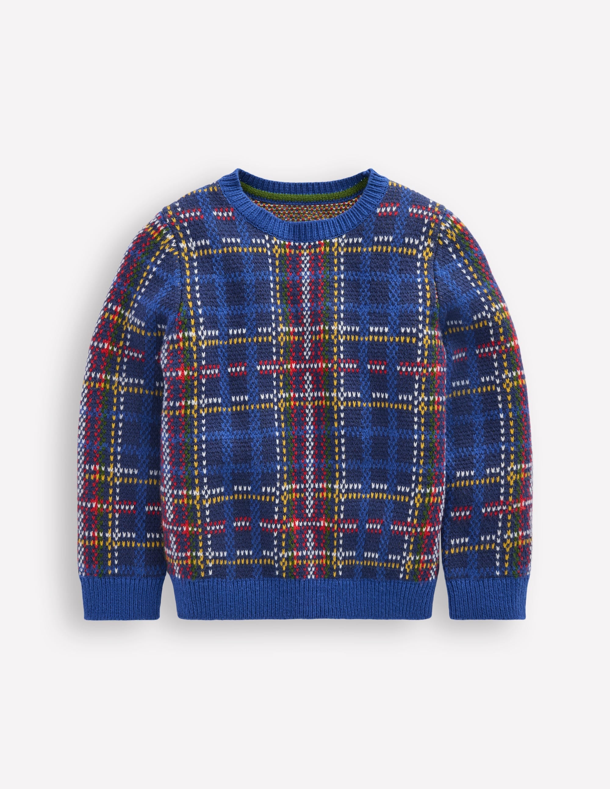 Heritage Check Sweater-Medieval Blue Check