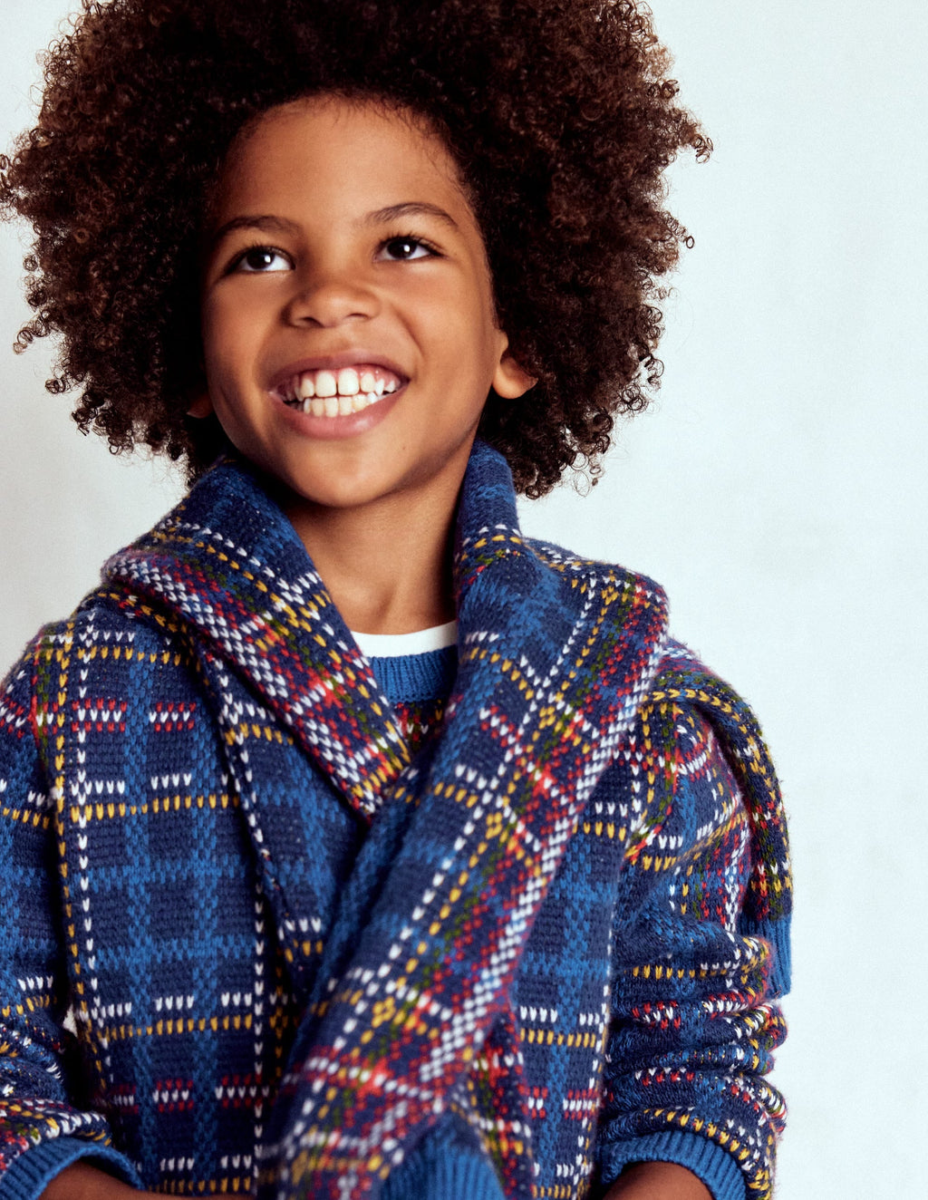 Heritage Check Sweater-Medieval Blue Check