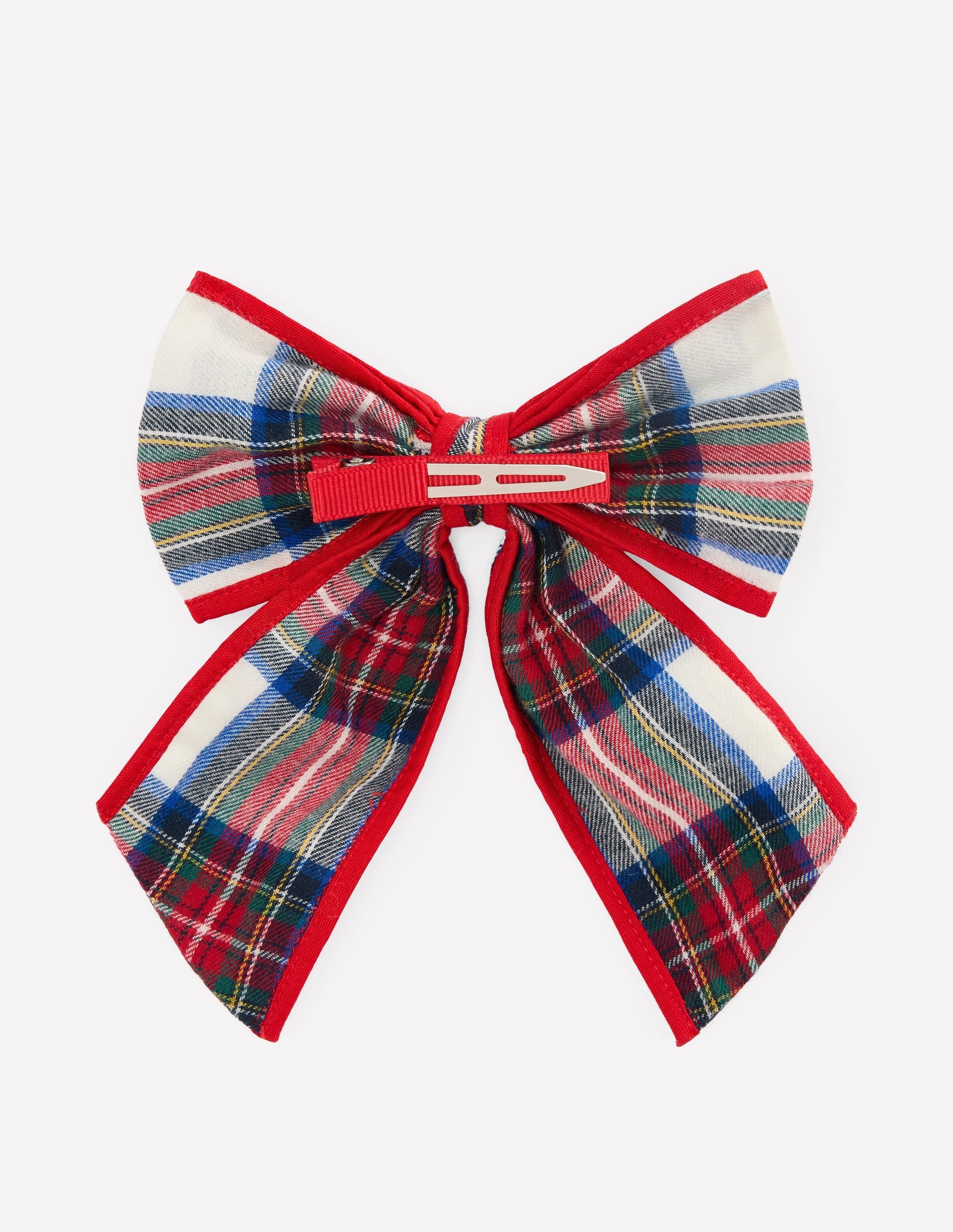 Big Bow Clip-Ivory Check