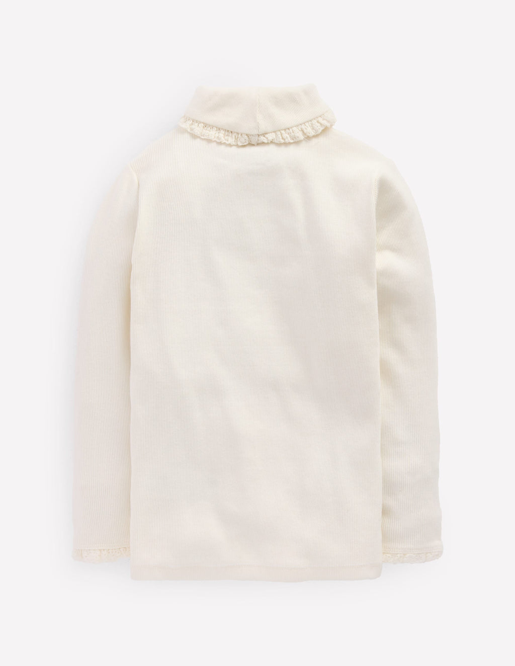 Ribbed Roll Neck Top-Ivory