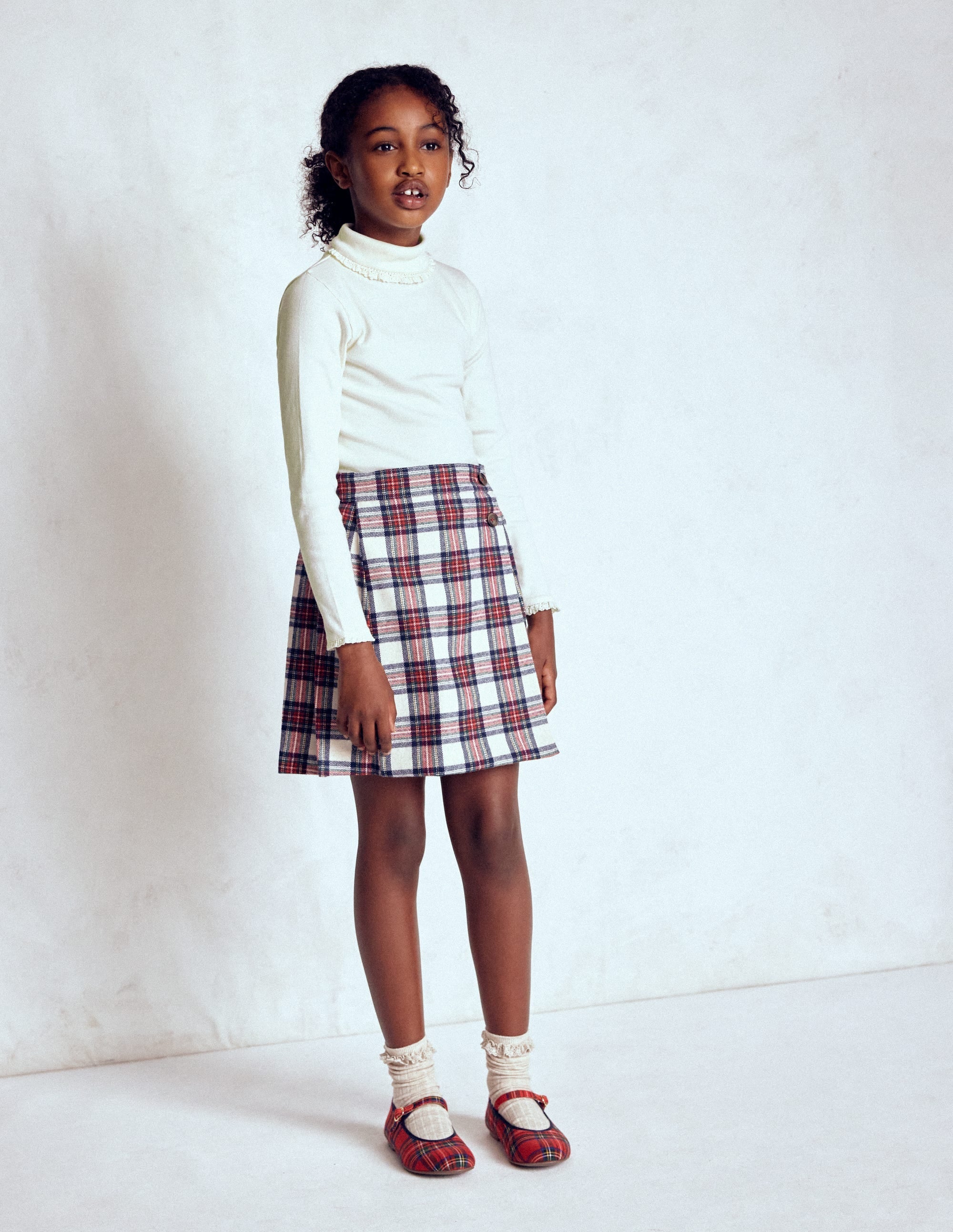 Ribbed Roll Neck Top-Ivory