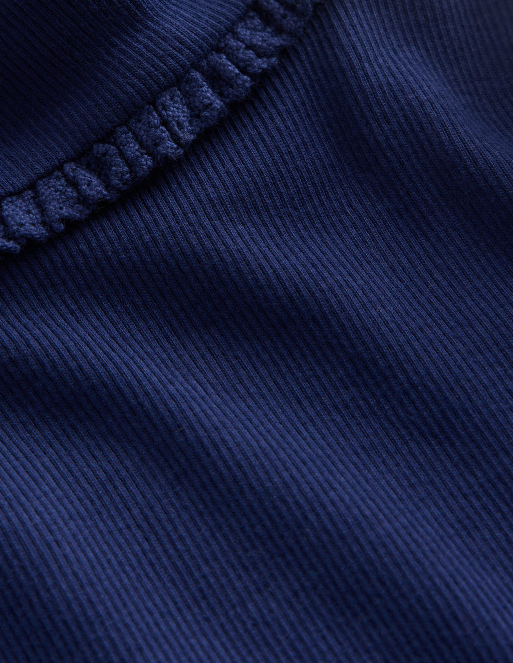 Ribbed Roll Neck Top-College Navy