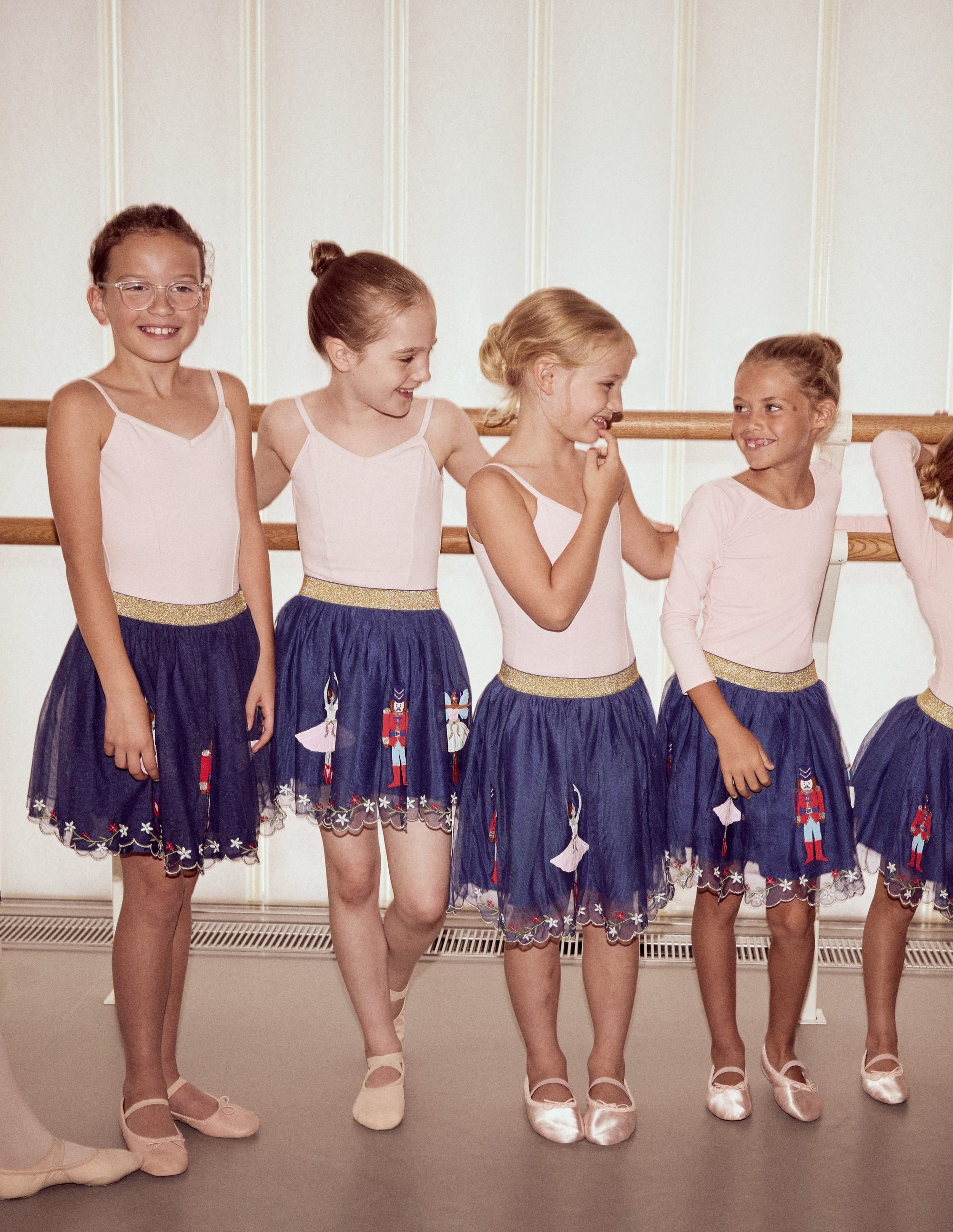 Appliqué Tulle Skirt-Starboard Blue Nutcracker