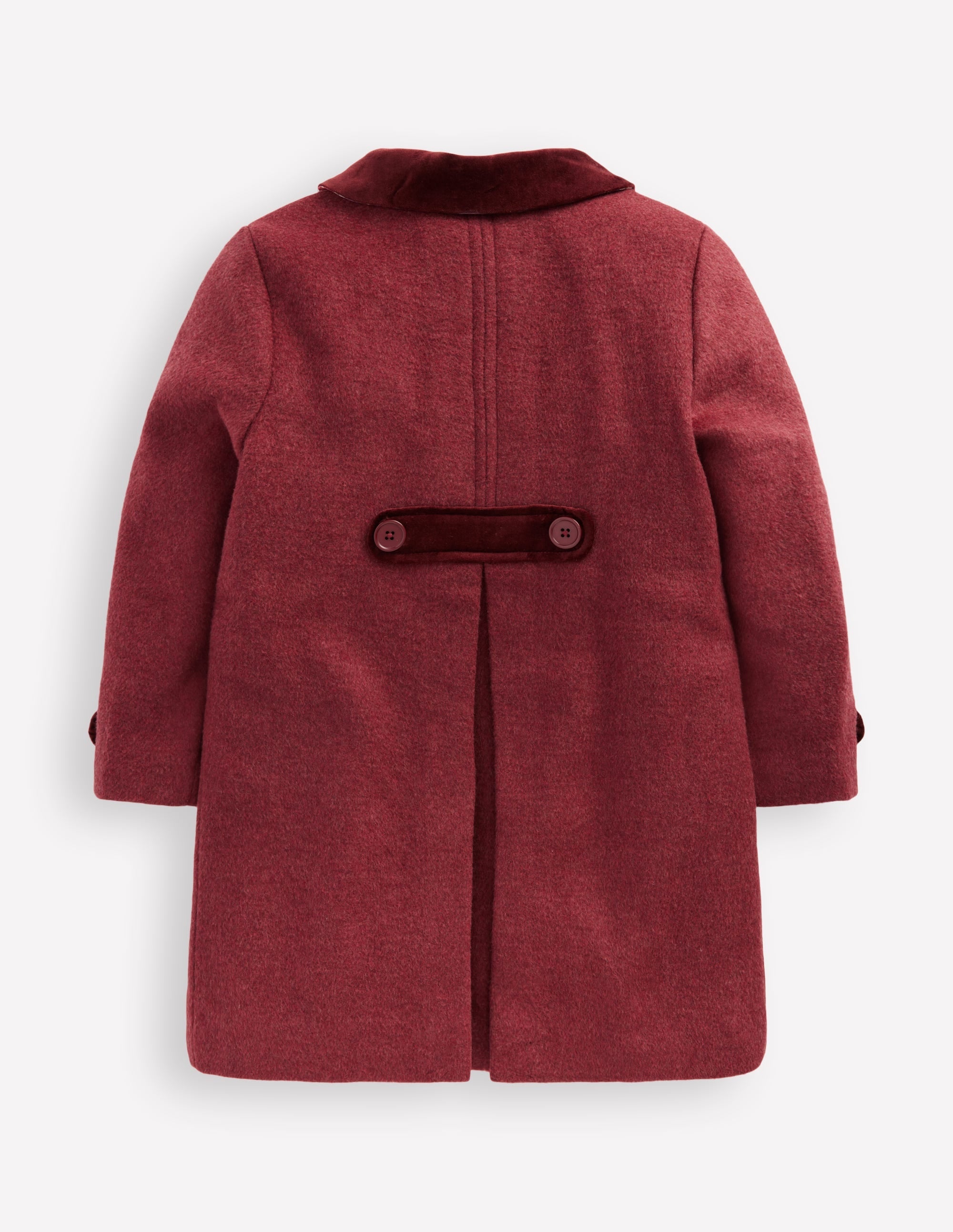 Wool Blend Coat-Chestnut Swan Embroidery