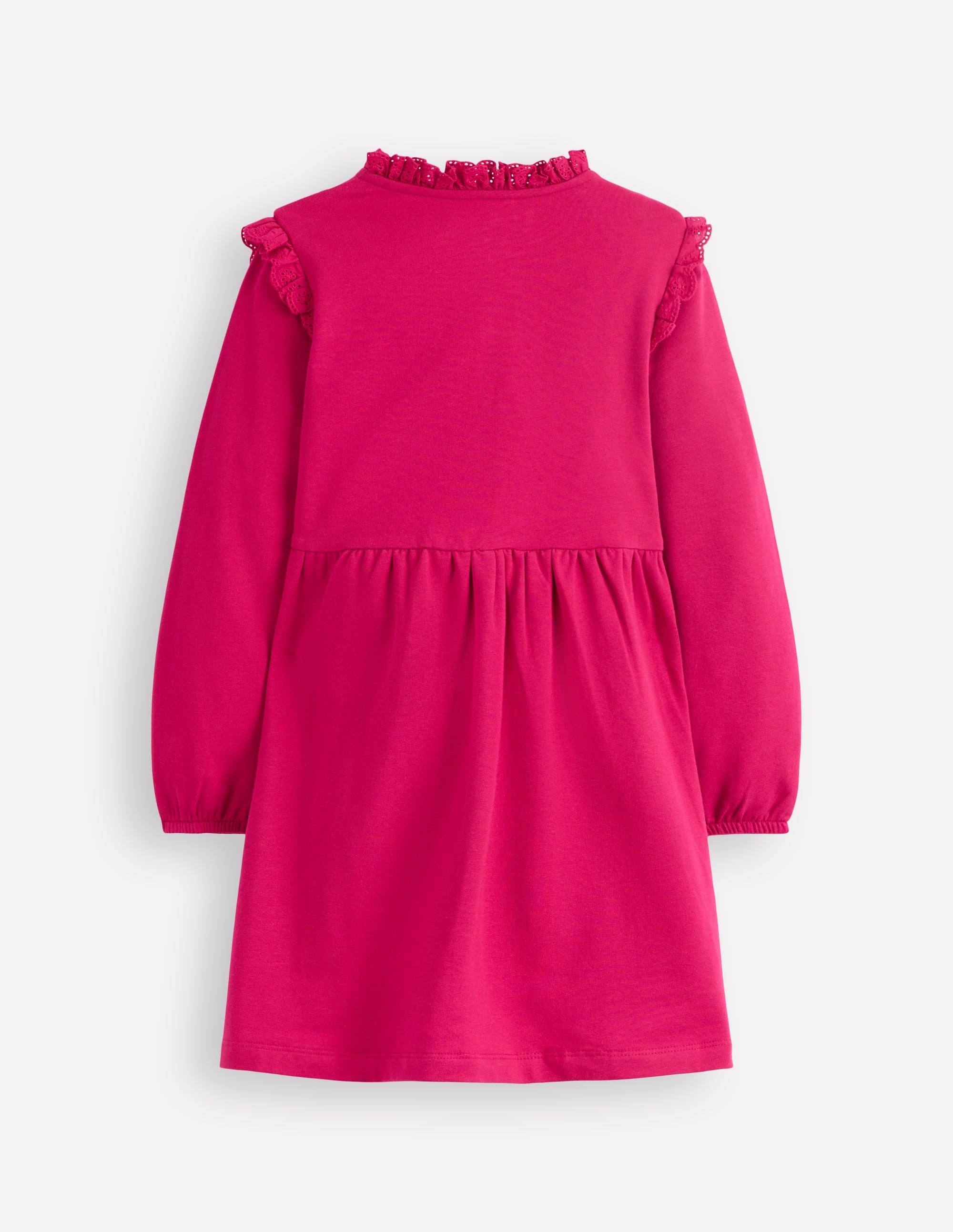 Lace Trim Sweatshirt Dress-Cherry Jam