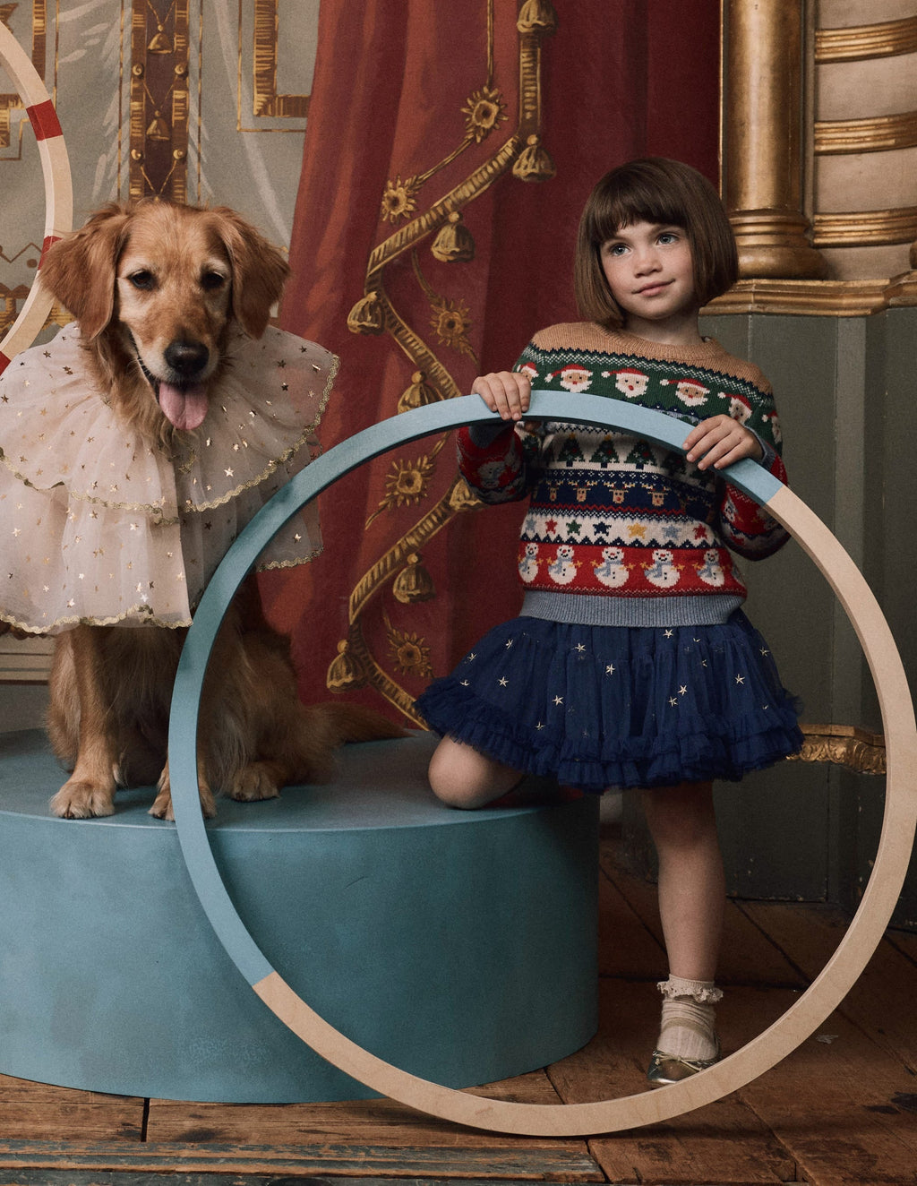 Interest Tulle Skirt-Navy Stars