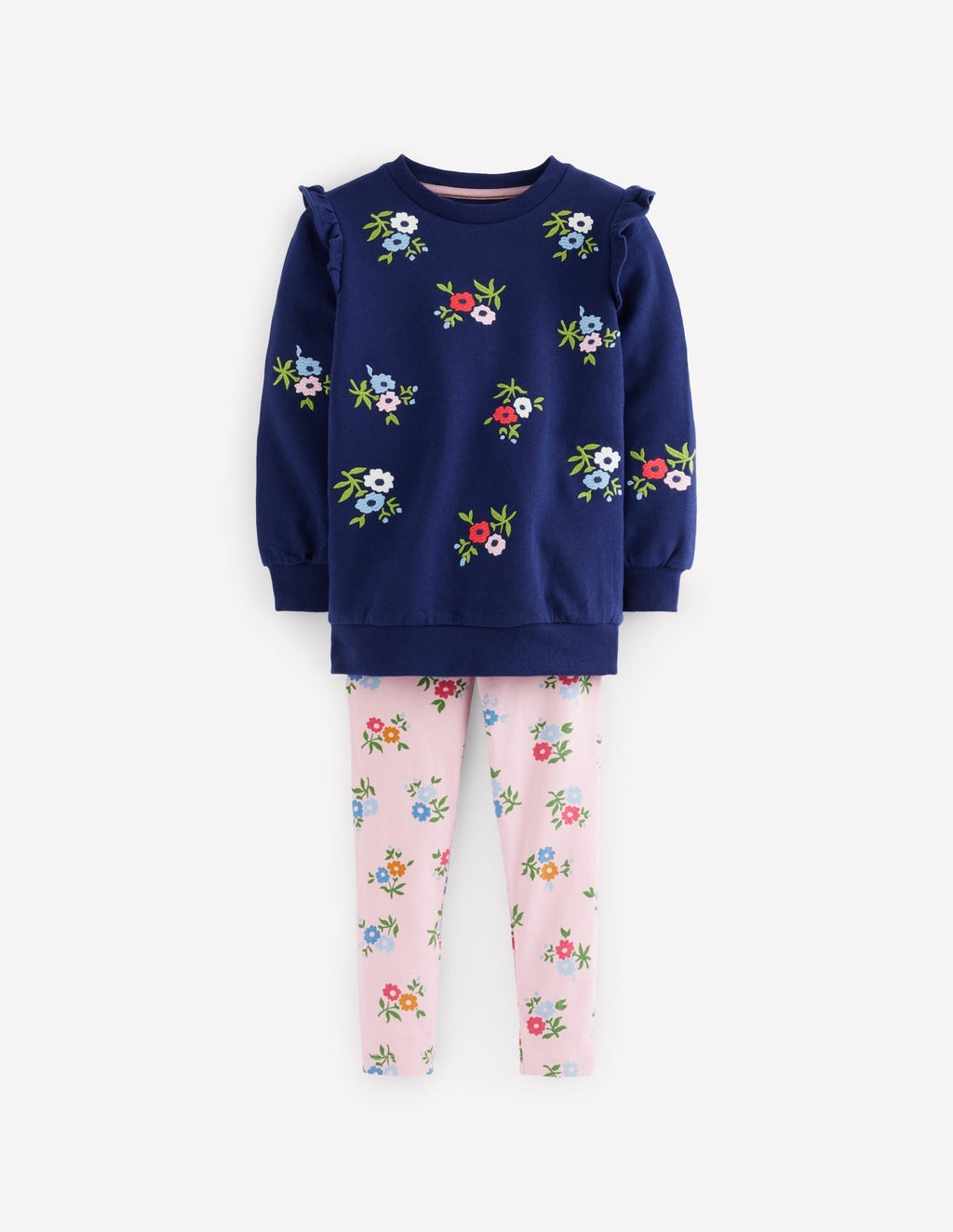 Embroidered Tunic Set-College Navy Embroidery