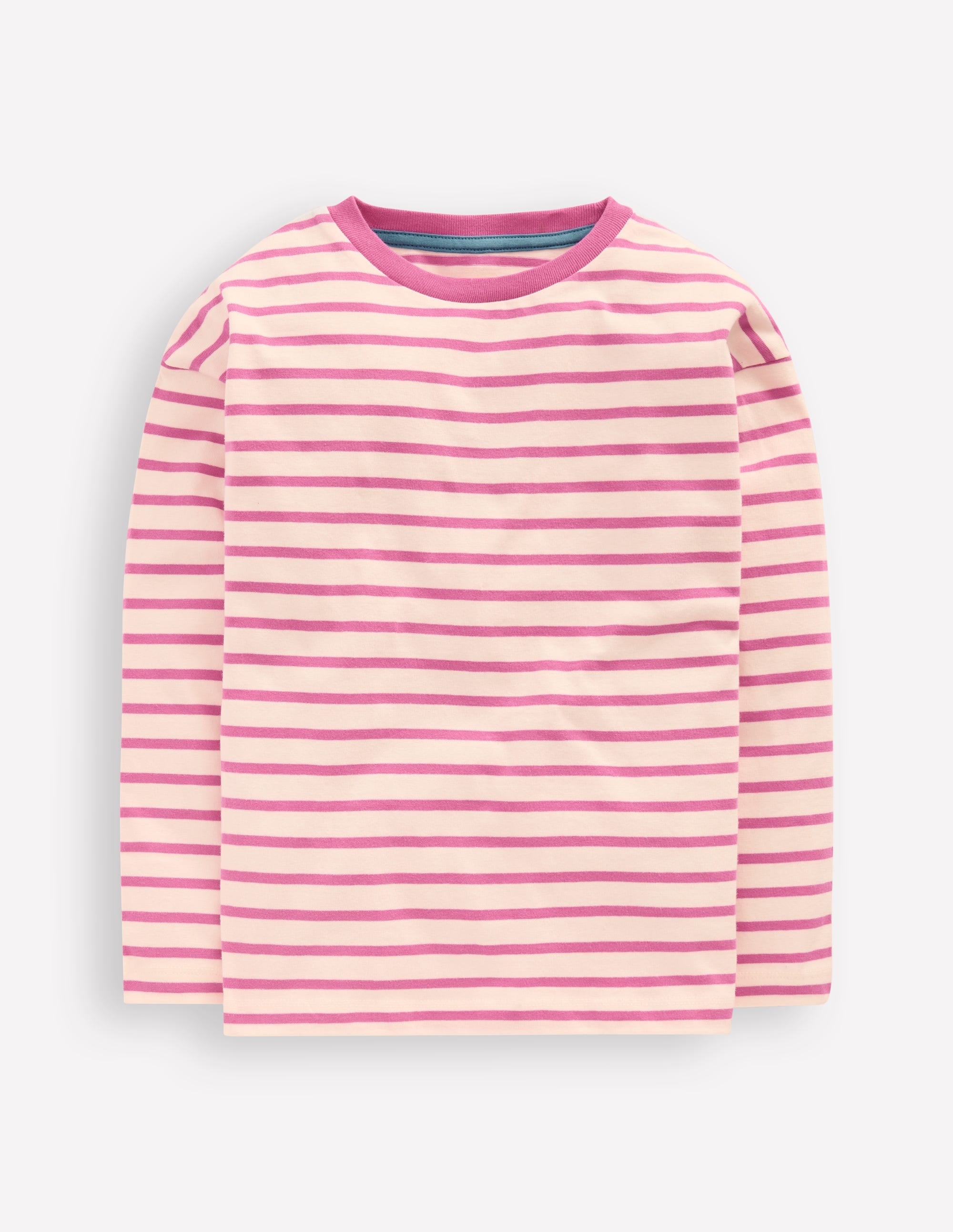 Long Sleeve Relaxed Breton-Pink/Oatmeal Marl