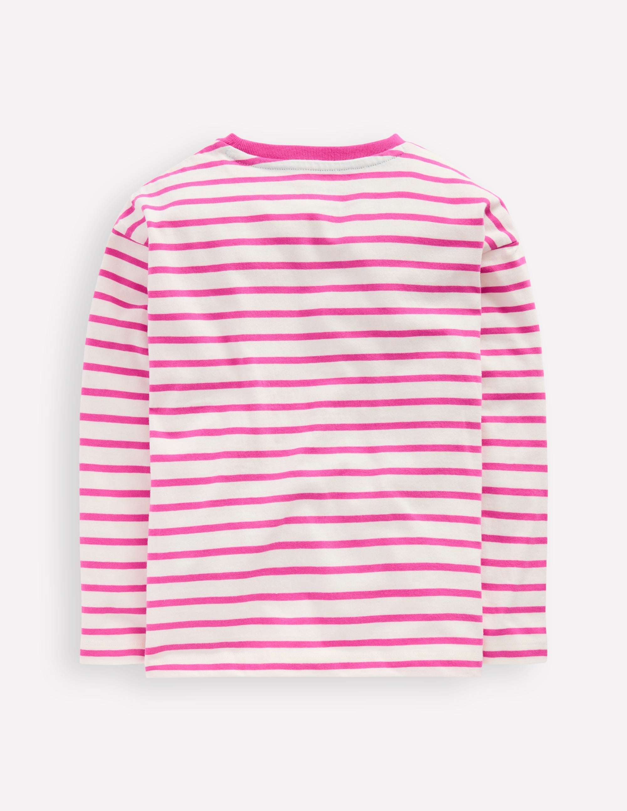 Long Sleeve Relaxed Breton-Tickled Pink/Ivory