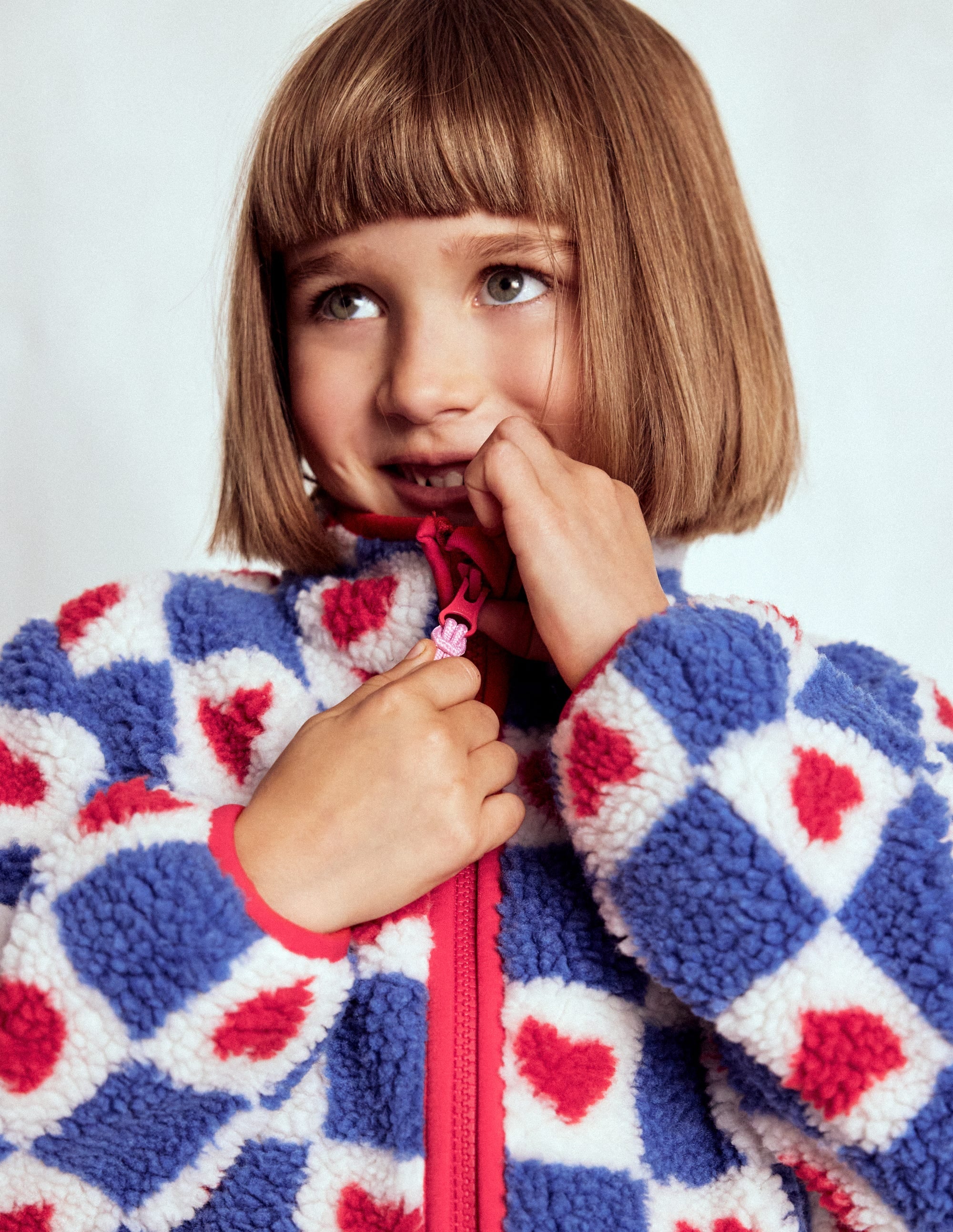 Eden Borg Zip-through Jacket-Blue Heart Stamp