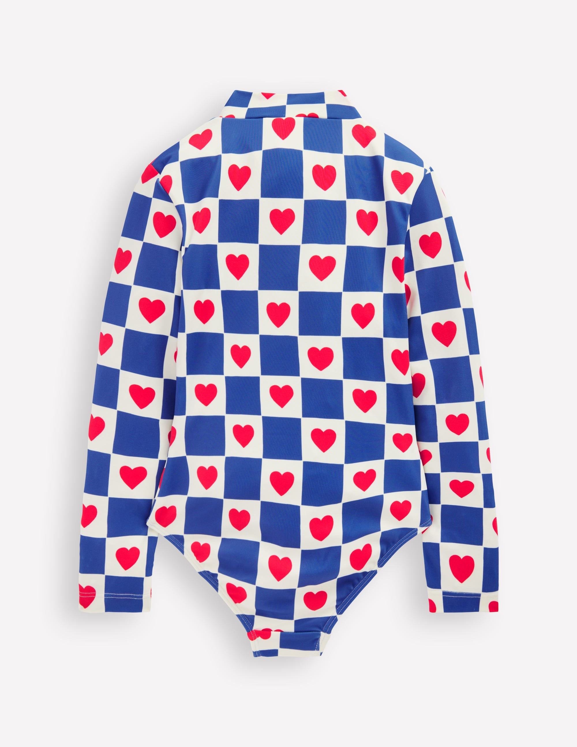 Long-Sleeved Swimsuit-Bluejay Heart Stamp