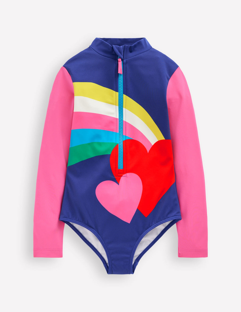 Long-Sleeved Swimsuit-Rainbow Heart