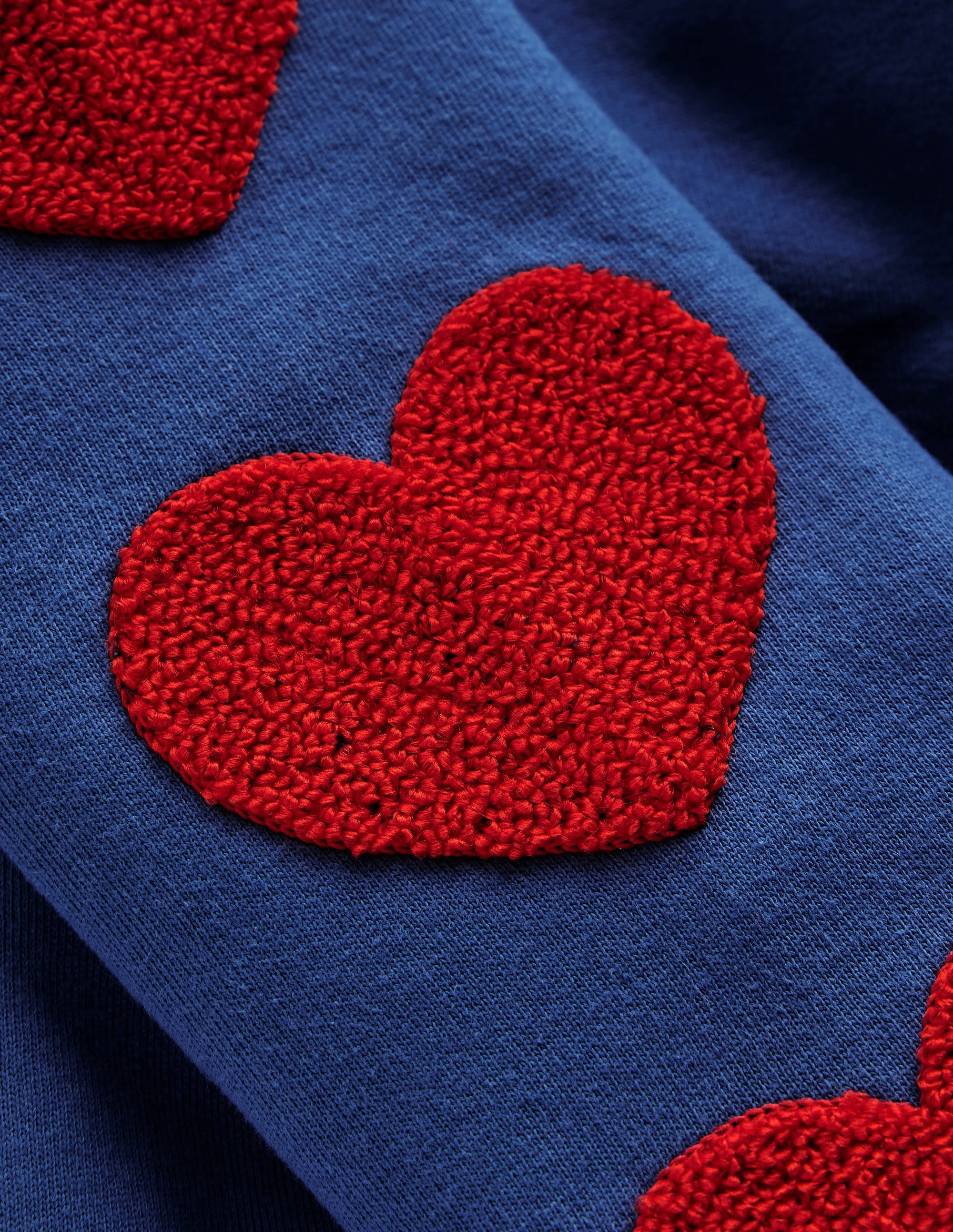 Bobbie Appliqué Sweatshirt-Bluejay Hearts