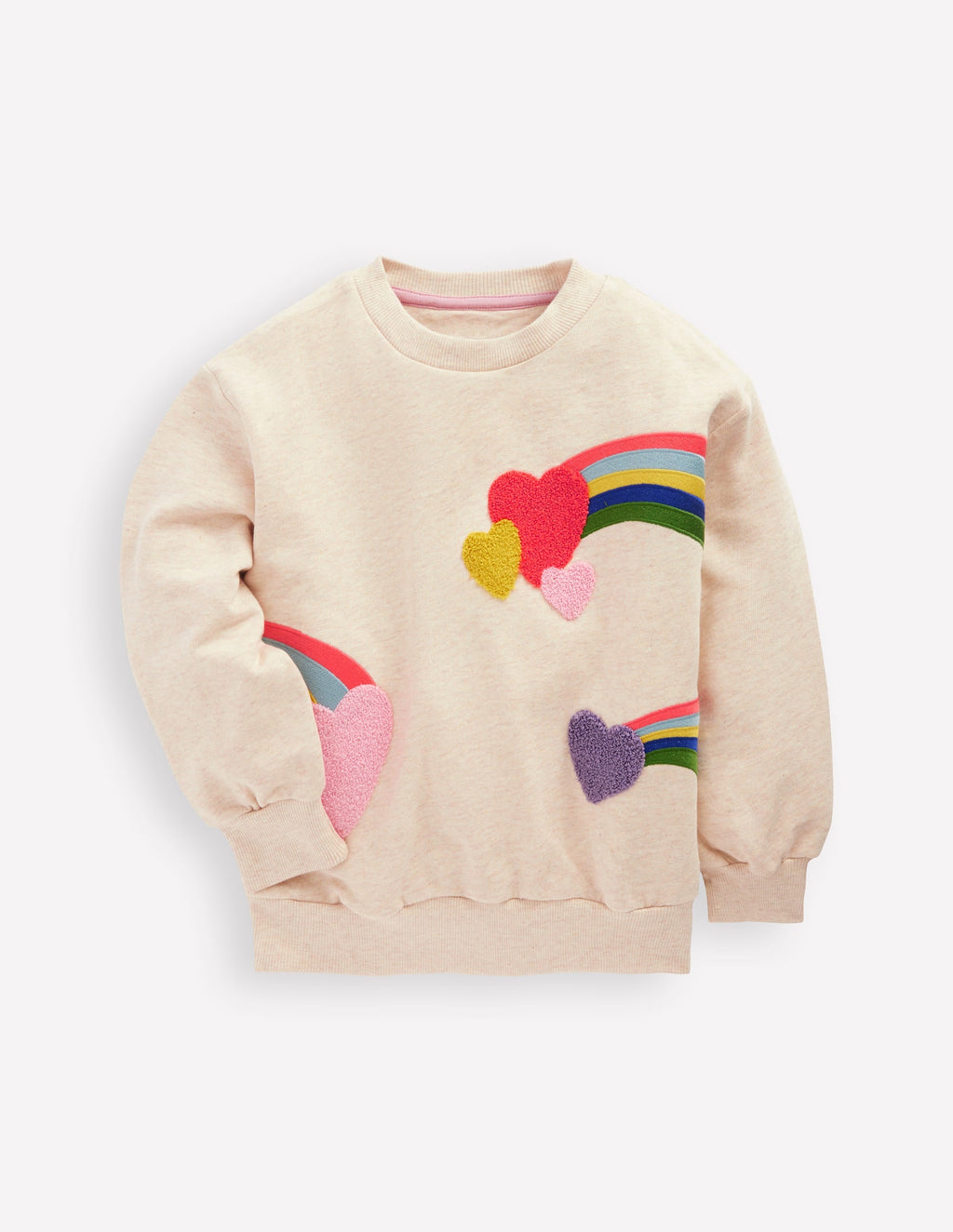 Bobbie Appliqué Sweatshirt-Ivory Rainbows