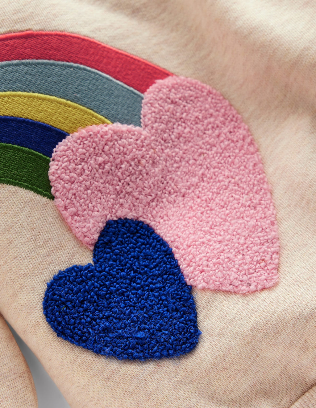 Bobbie Appliqué Sweatshirt-Ivory Rainbows