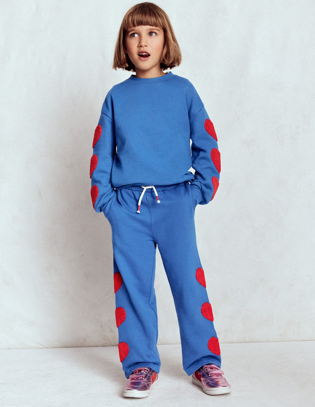 Bobbie Appliqué Sweatpants-Bluejay Hearts