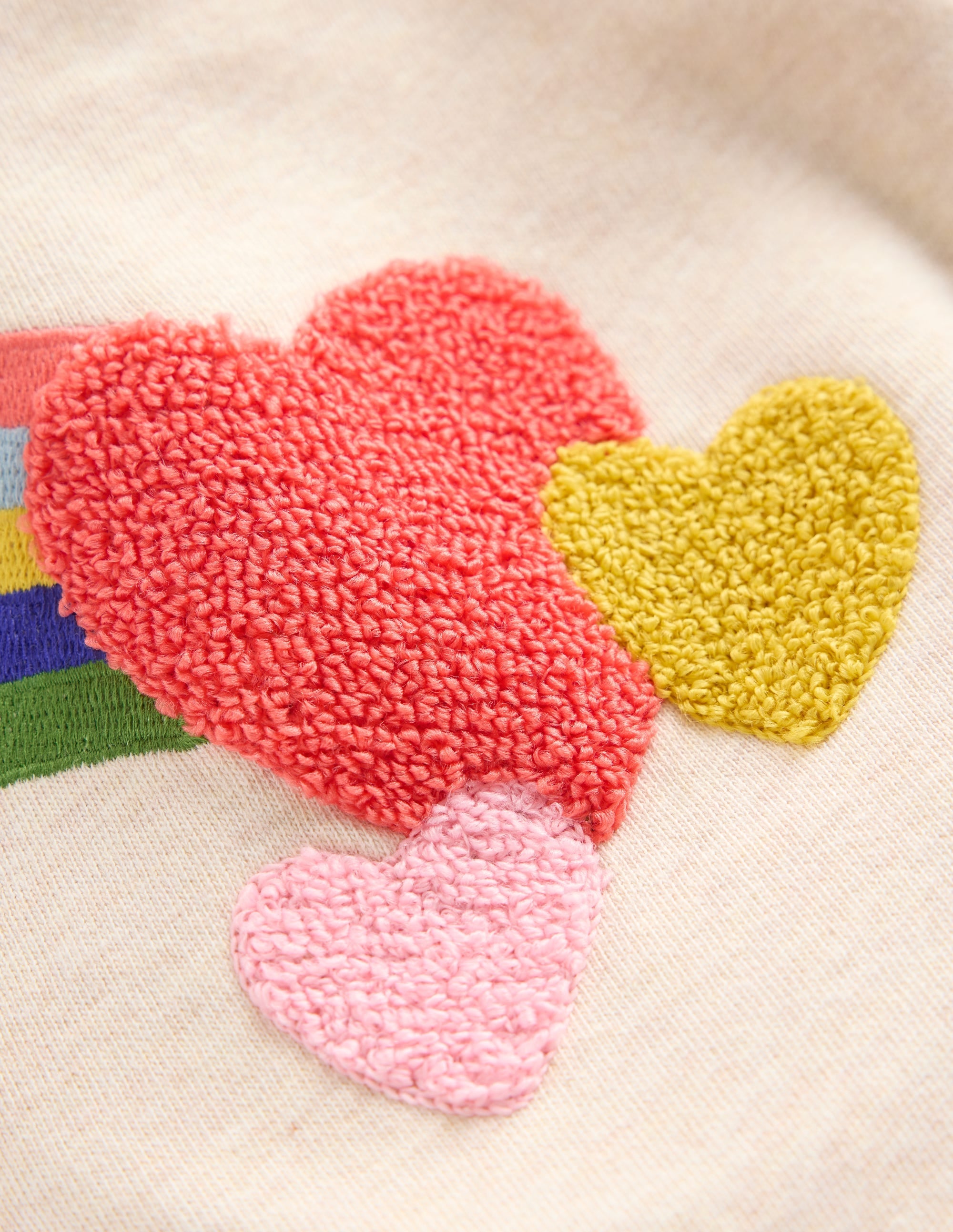 Bobbie Appliqué Sweatpants-Ivory Rainbows