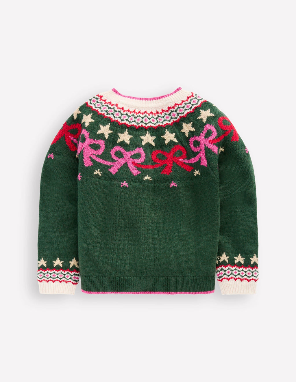 Edie Fair Isle Cardigan-Emerald Night Bows