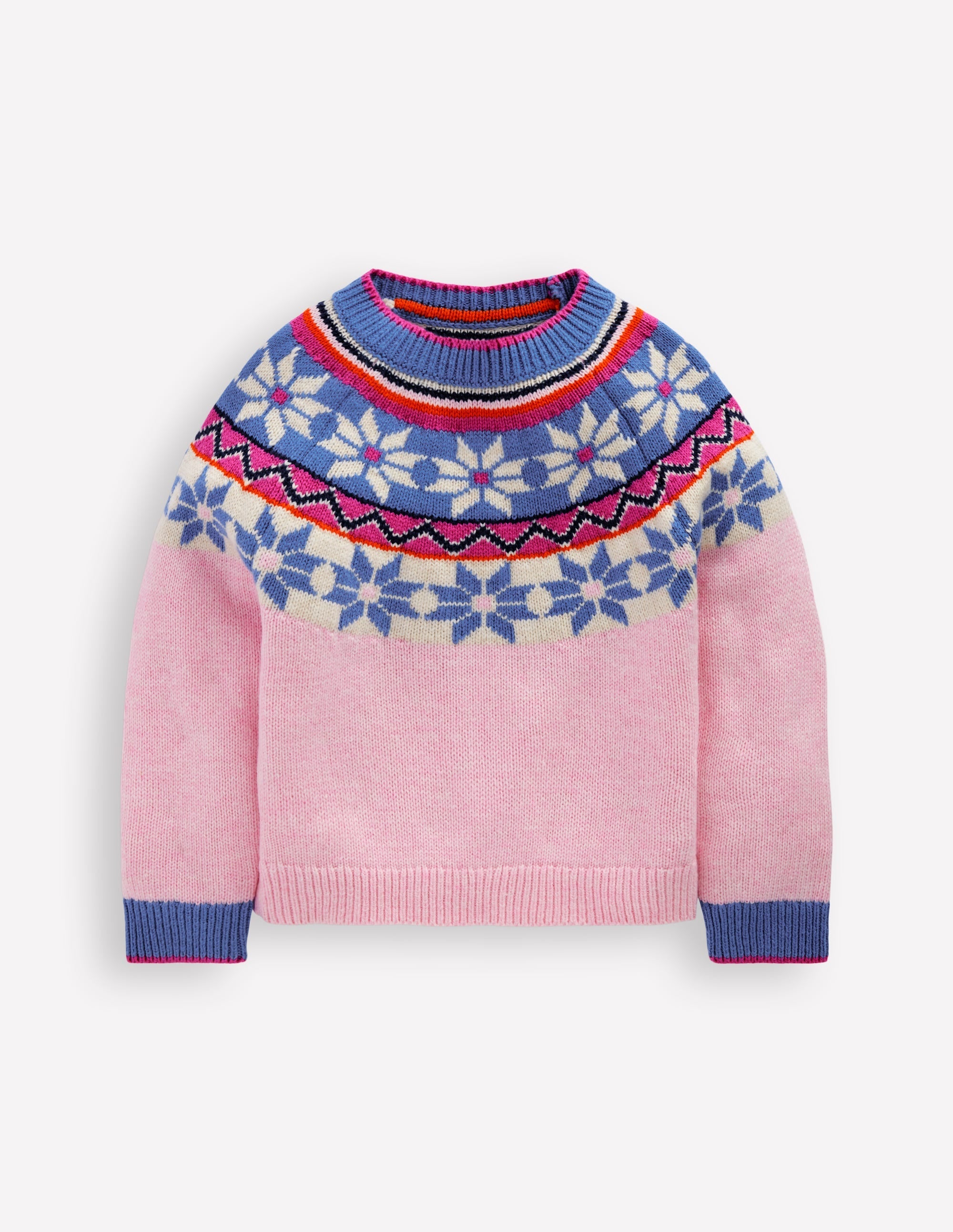 Eleanor Fair Isle Sweater-Blooming Pink