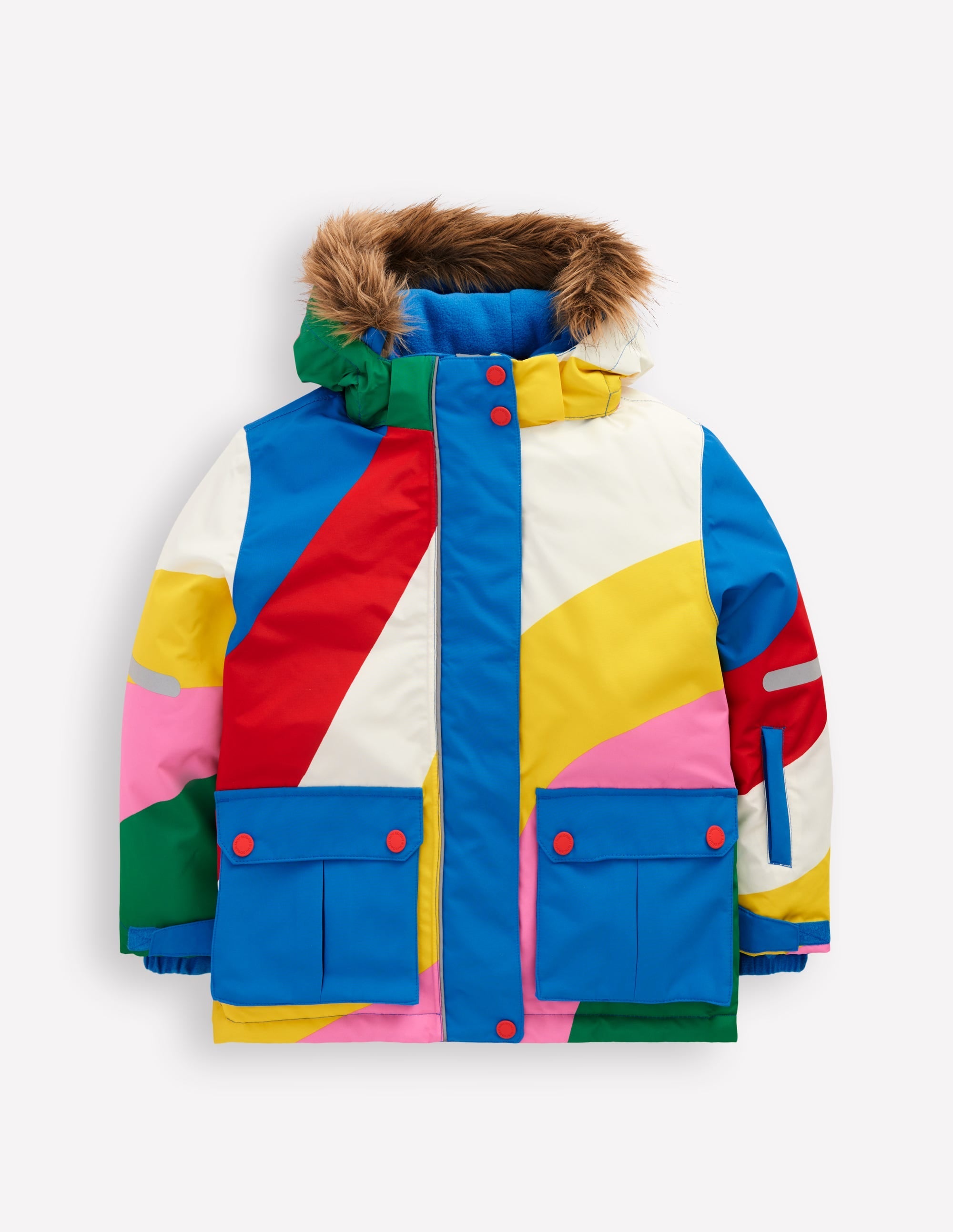 All-weather Waterproof Coat-Multi Rainbow Stripe