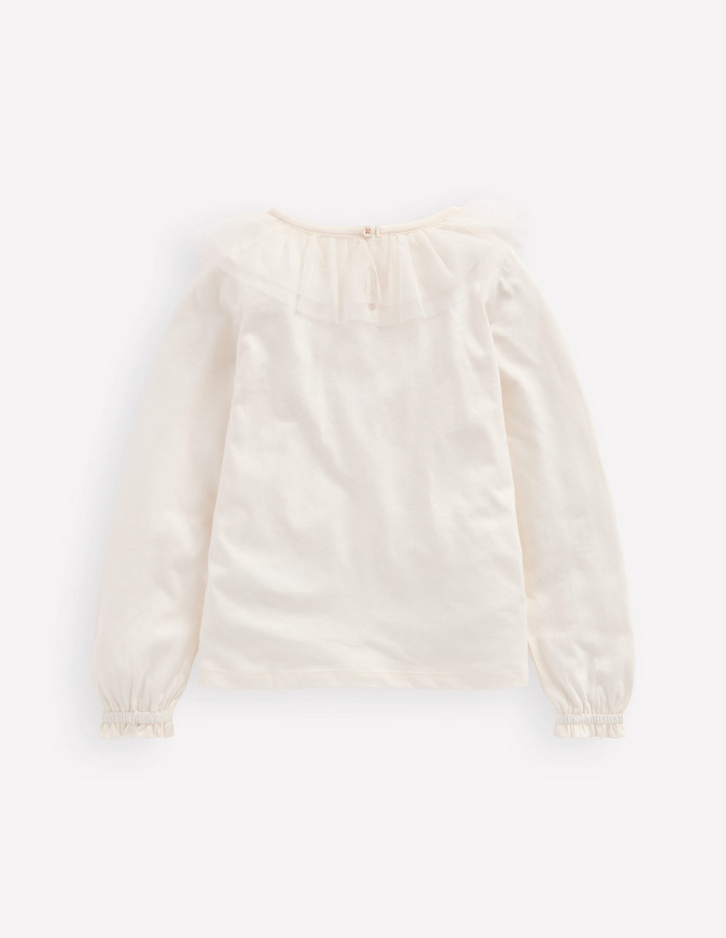 Tulle Jersey Top-Soft Ivory