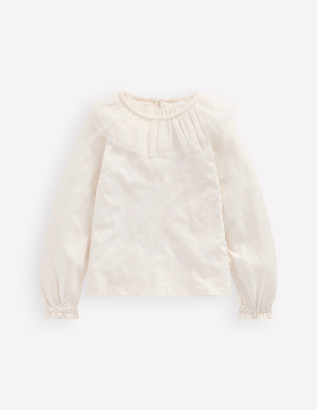 Tulle Jersey Top-Soft Ivory