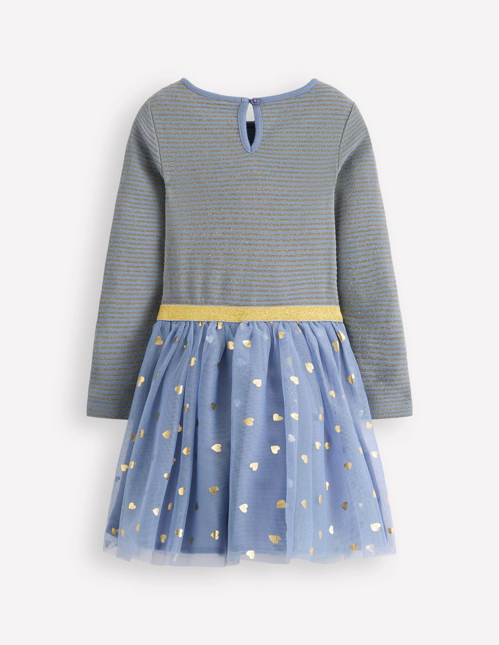 Twirly Tulle Mix Dress-Stormbolt Blue/ Gold Confetti