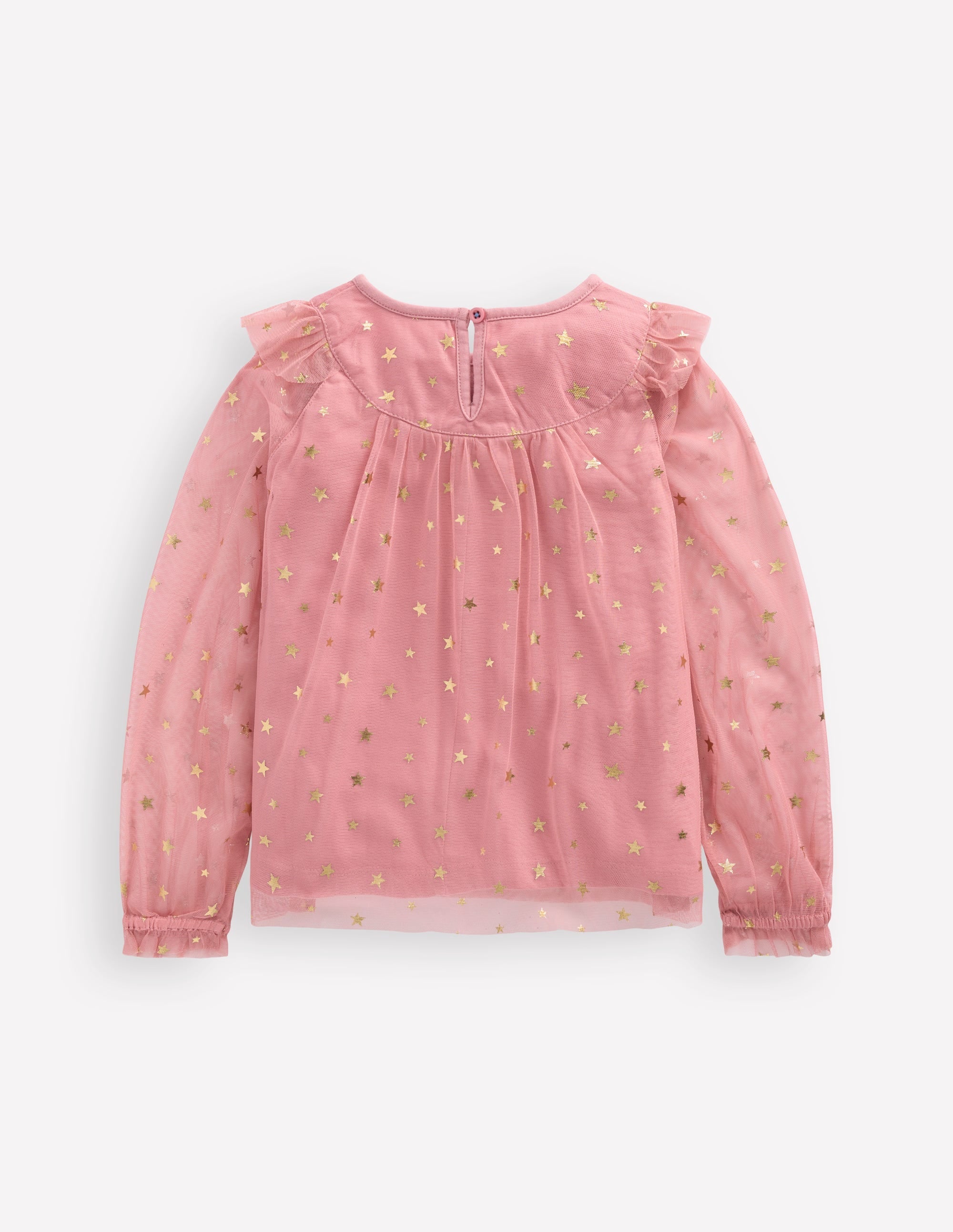 Tulle Party Top-Almond Pink Stars