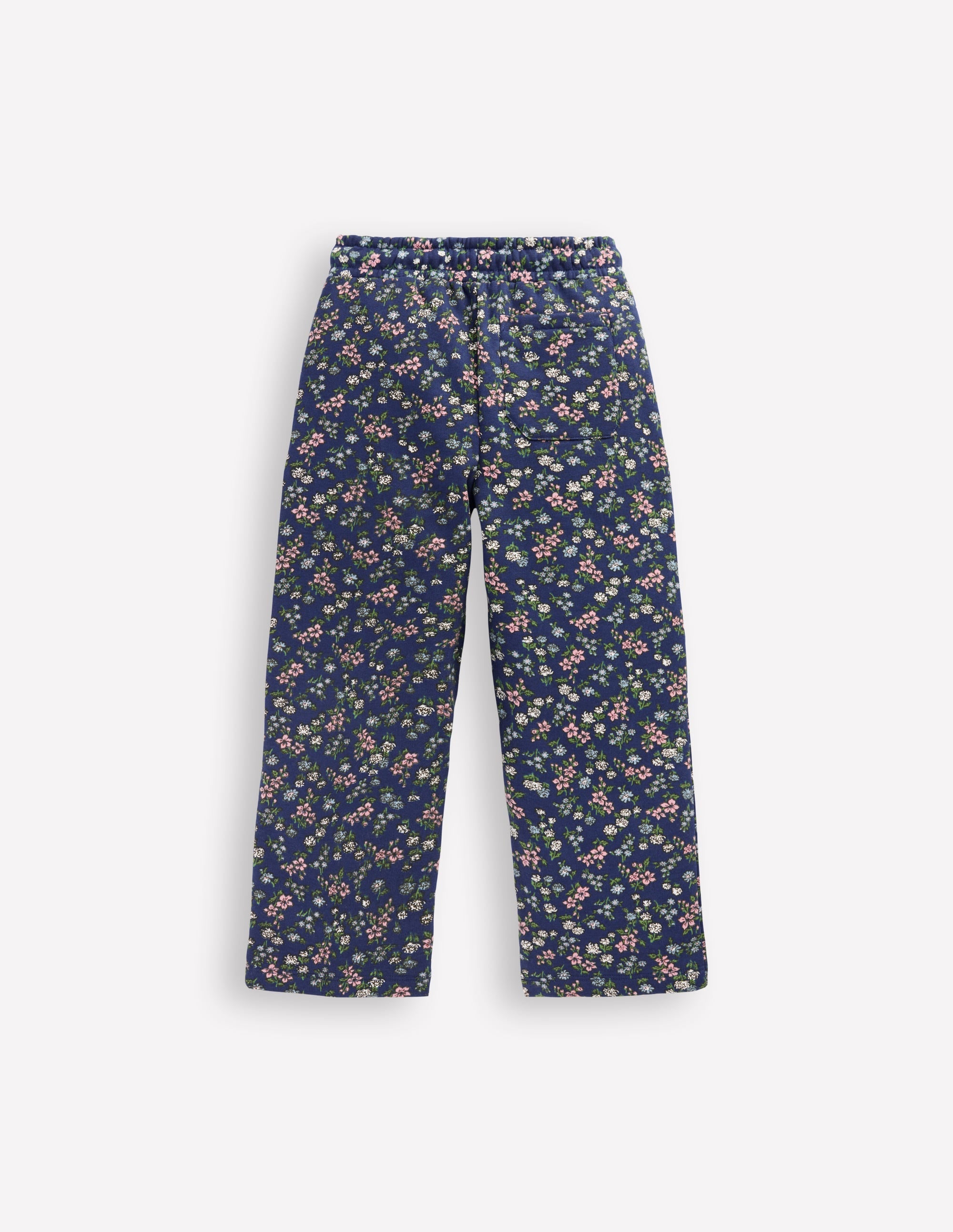 Wide Leg Printed Sweatpants-Starboard Blue Meadow Floral