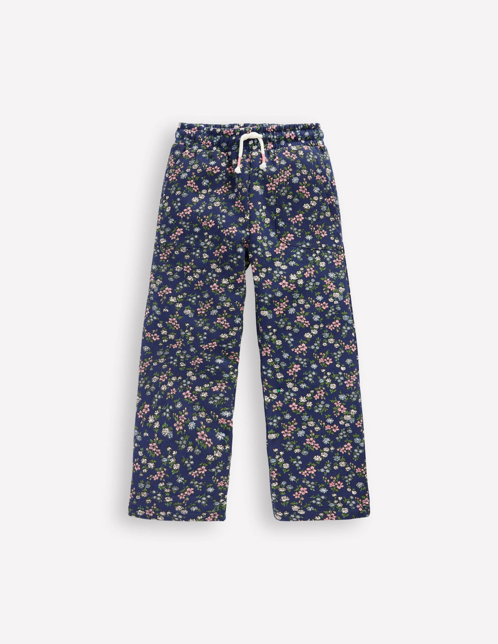Wide Leg Printed Sweatpants-Starboard Blue Meadow Floral