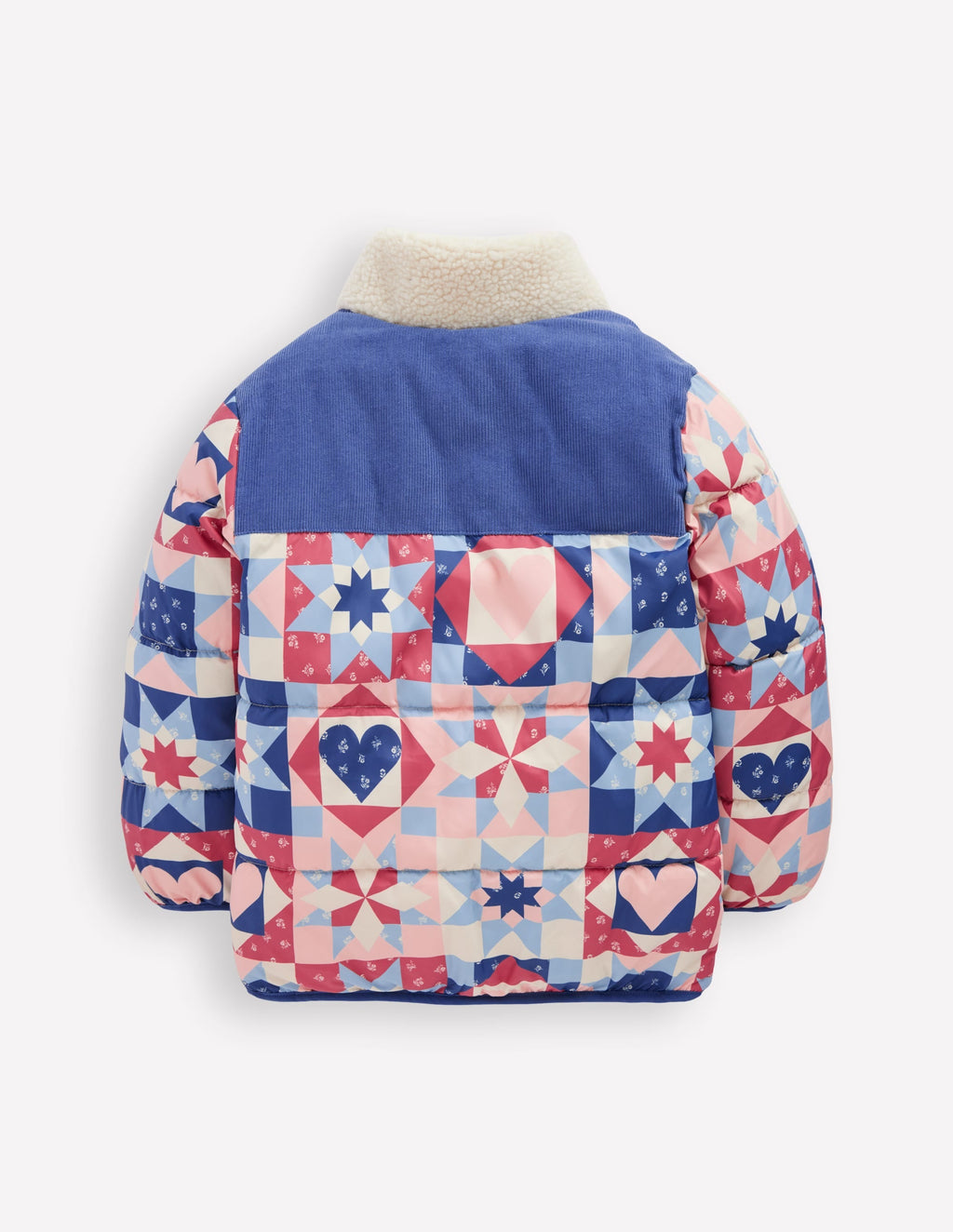 Cosy Puffer Jacket-Alaskan Blue Patchwork