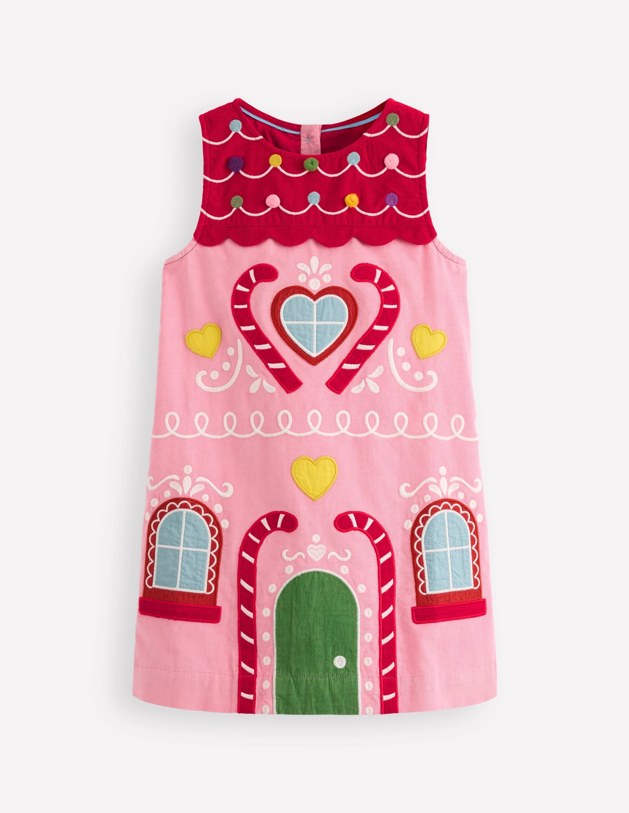 Logo Pinafore Dress-Formica Pink Gingerbread House