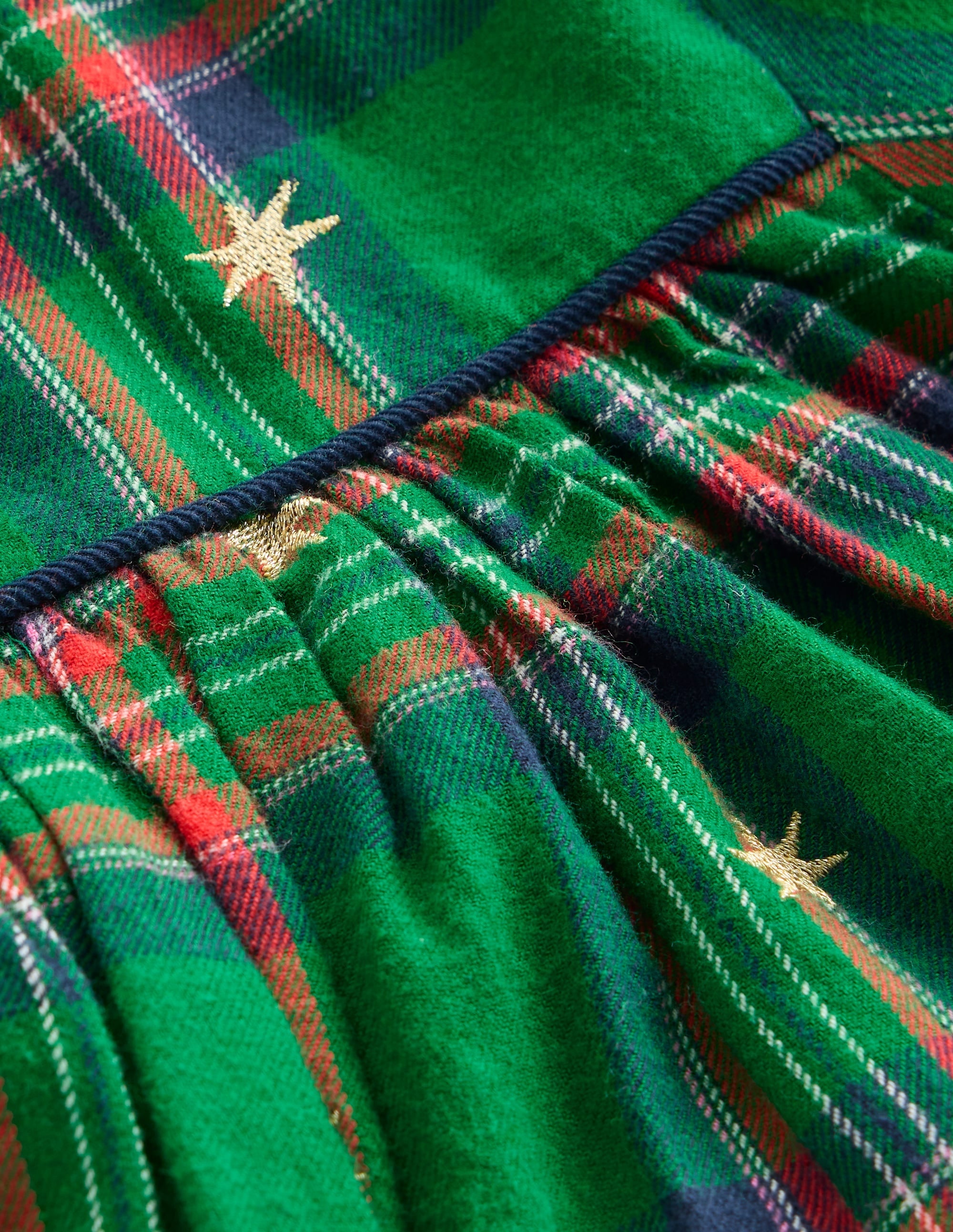 Ruffle Neck Woven Dress-Star Check