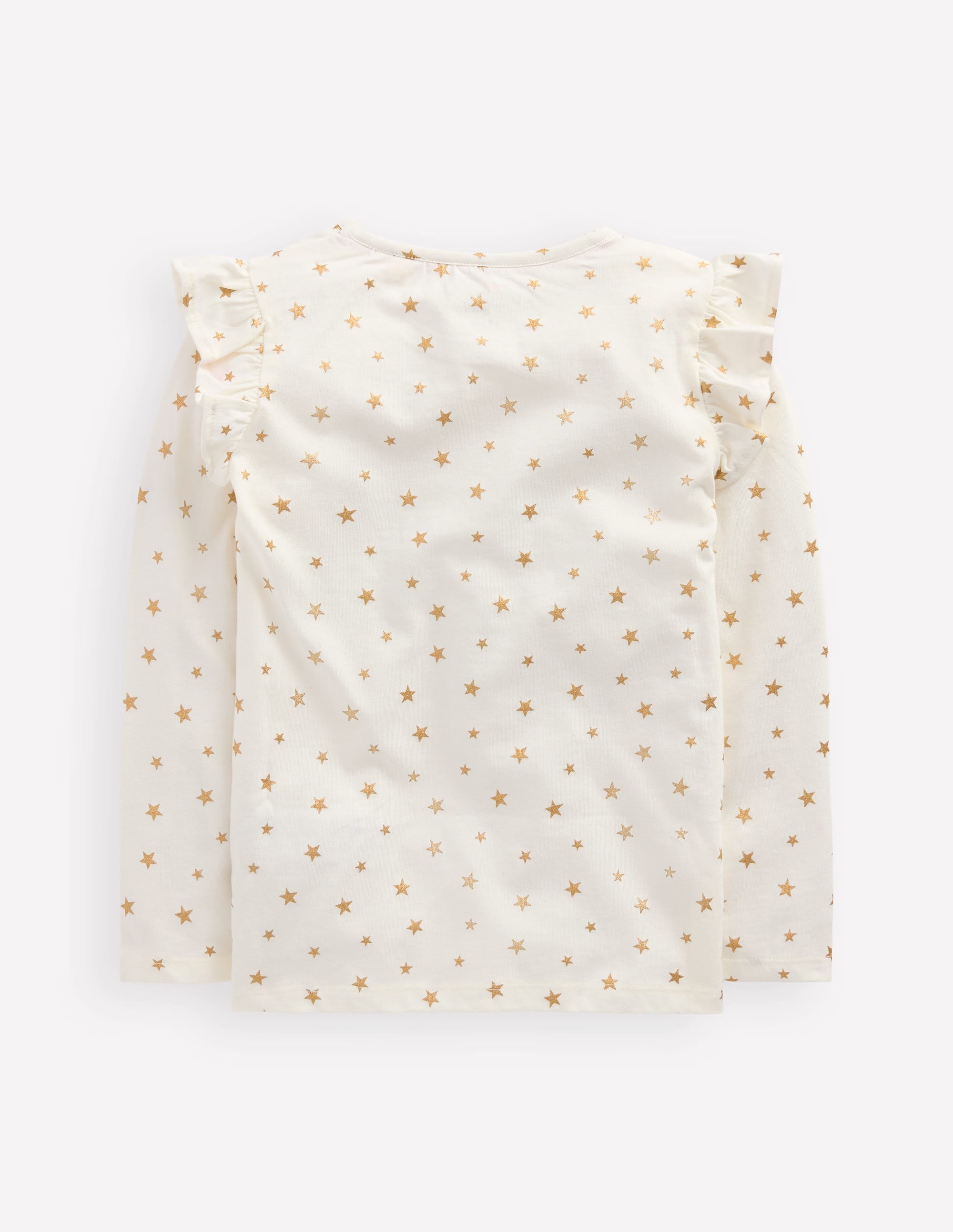 Frill Sleeve Appliqué T-shirt-Ivory Fairies