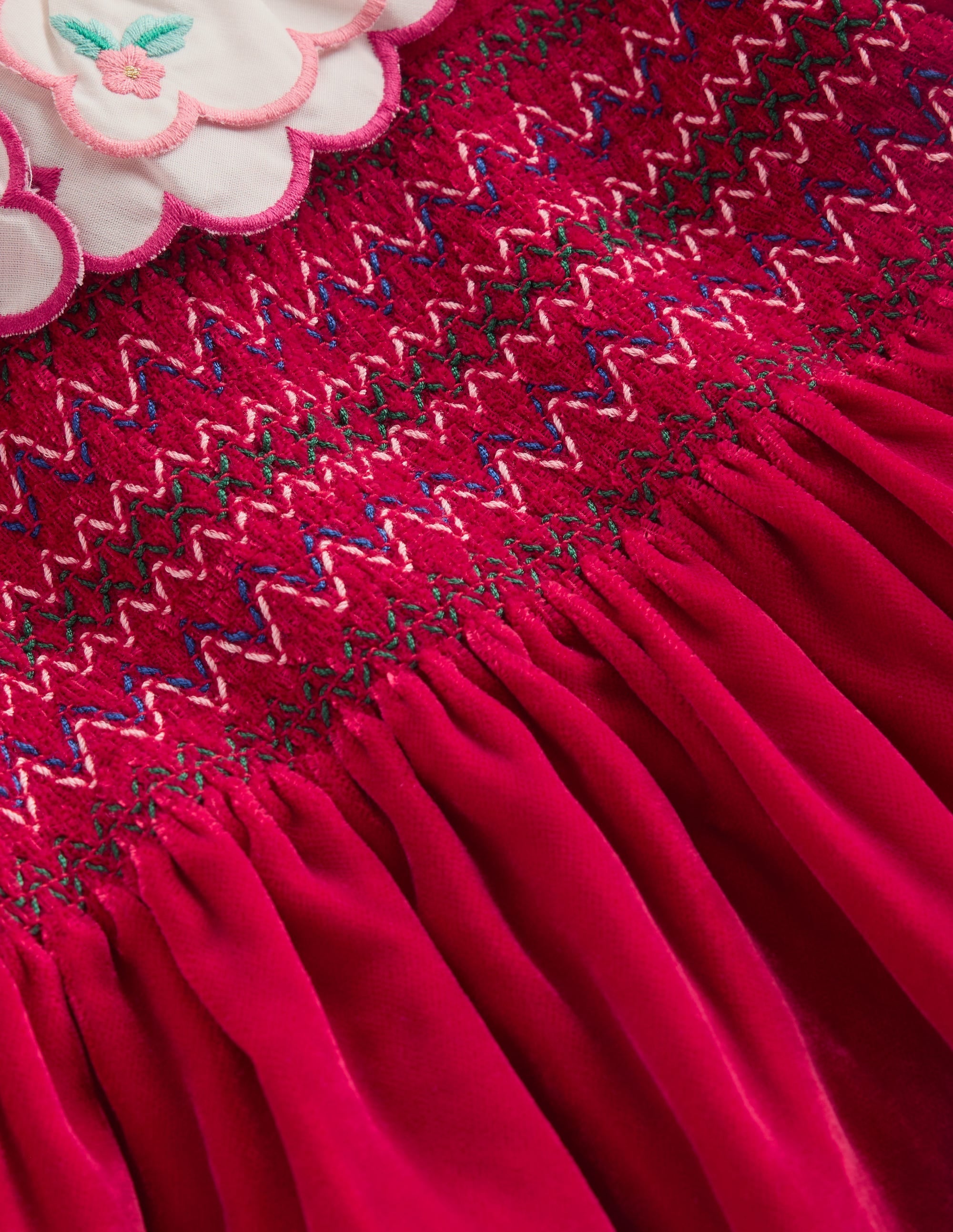 Cosy Collar Detail Smock Dress-Carmine Red