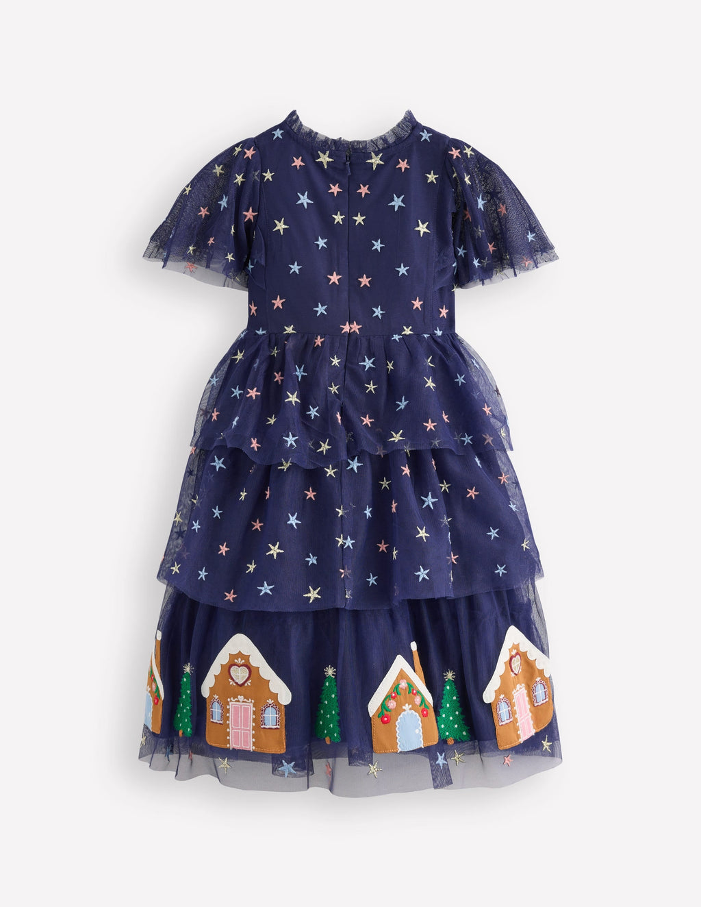 Tulle Tiered Gingerbread Dress-Medieval Blue