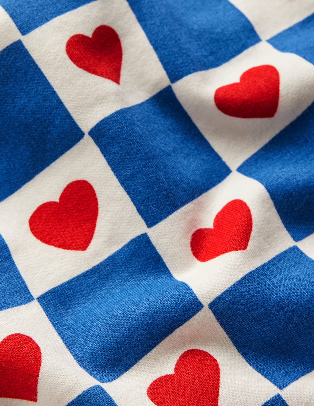 Relaxed Sweatshirt Dress-Blue Heart Stamp