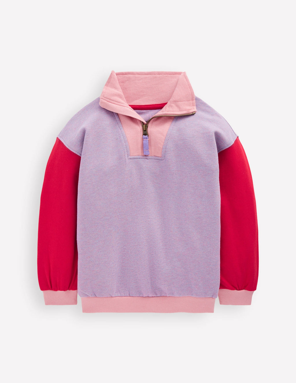 Half-zip Sweatshirt-Purple/Red