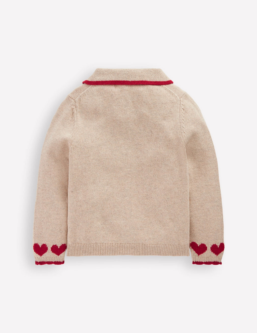 Collared Logo Cardigan-Chinchilla Melange Heart