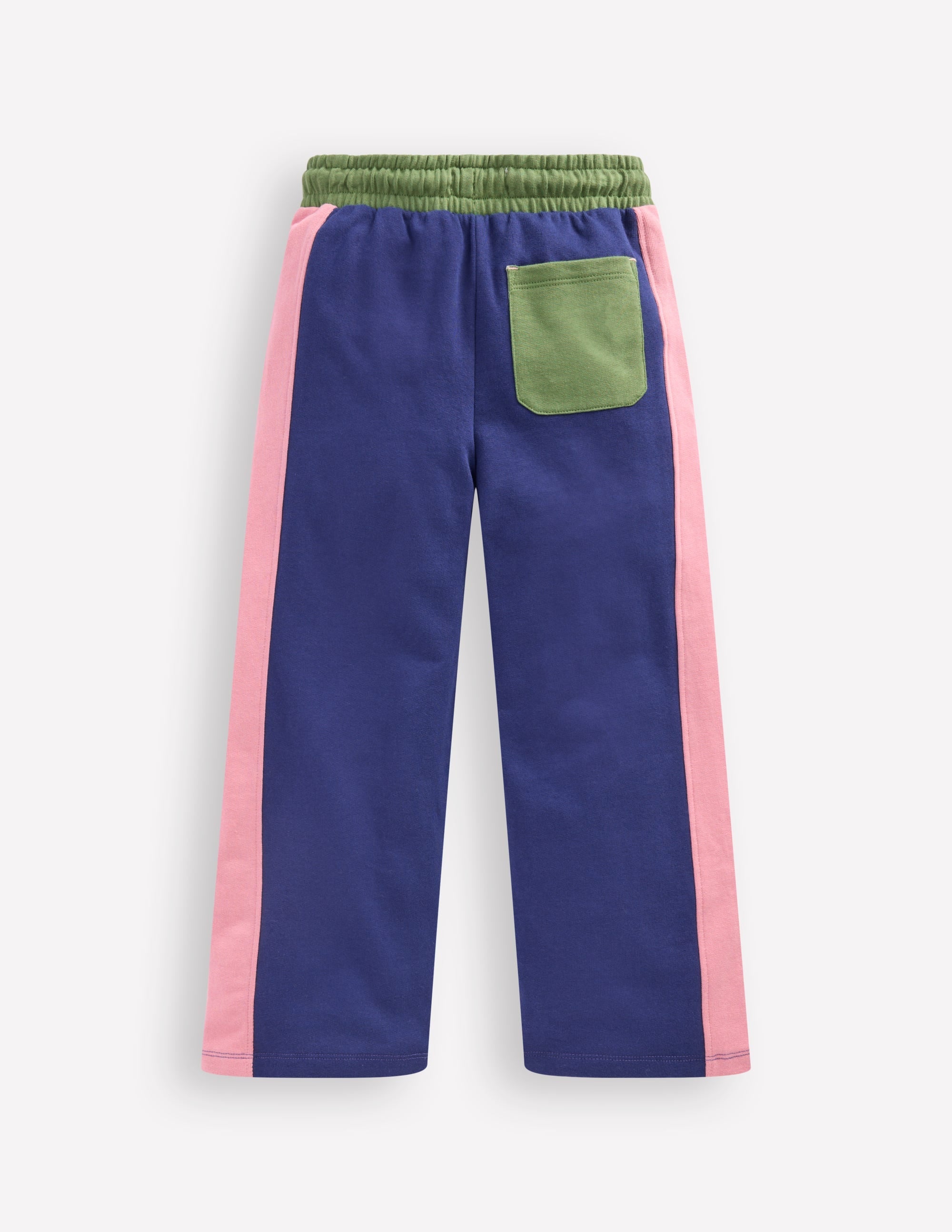 Wide Leg Sweatpants-Starboard Blue Colourblock